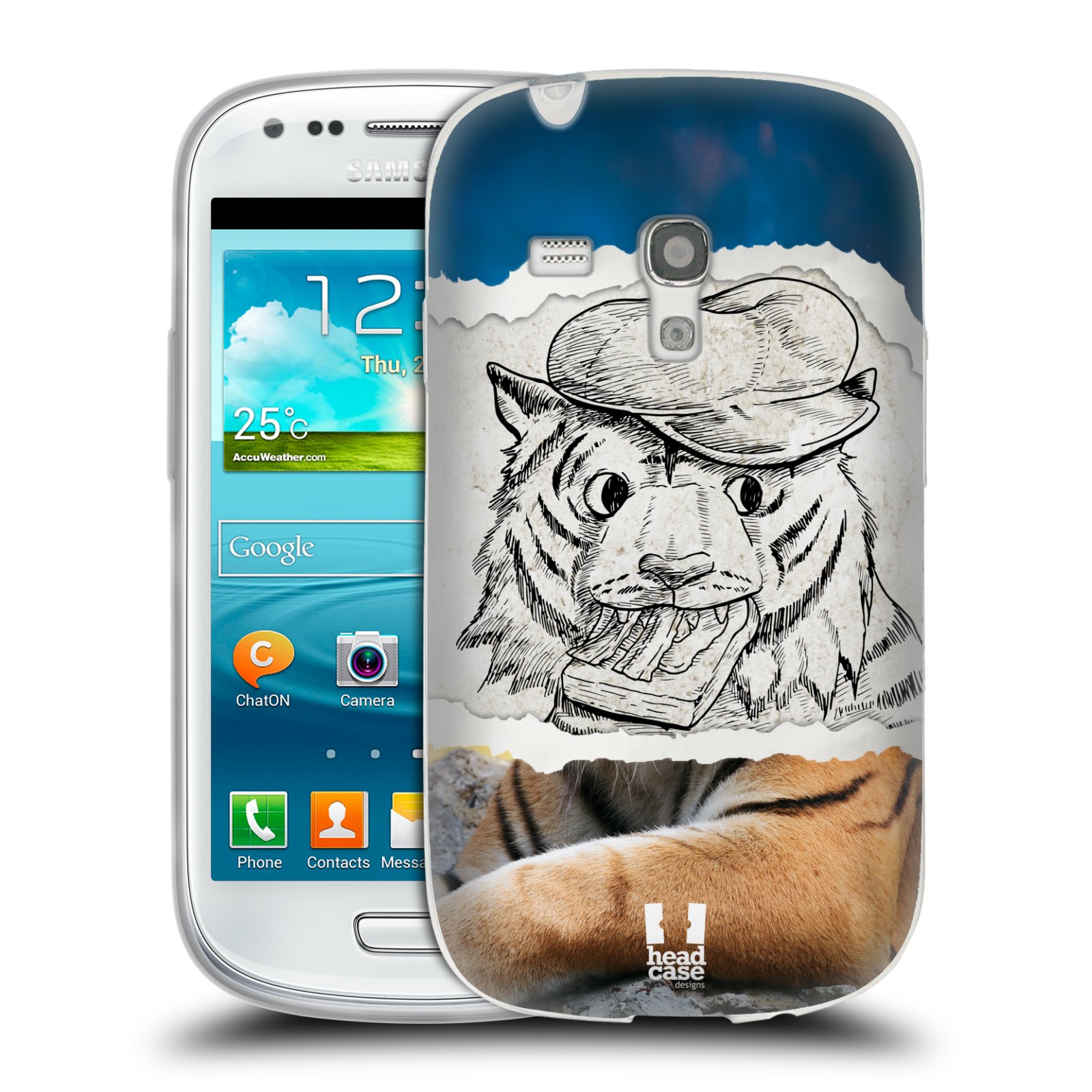 HEAD CASE silikonový obal na mobil Samsung Galaxy S3 MINI i8190 vzor zvířata koláž tygr fešák