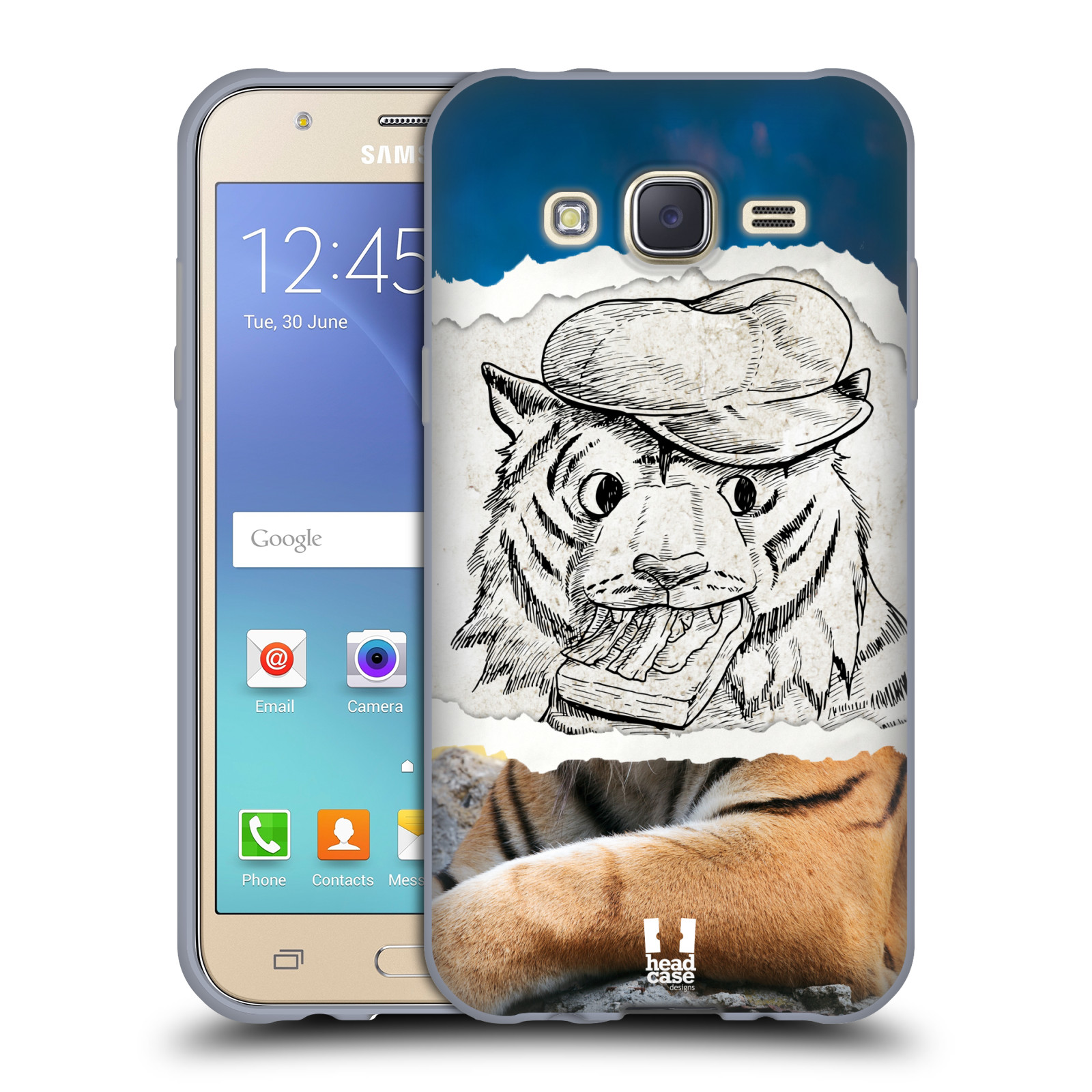 HEAD CASE silikonový obal na mobil Samsung Galaxy J5, J500, (J5 DUOS) vzor zvířata koláž tygr fešák