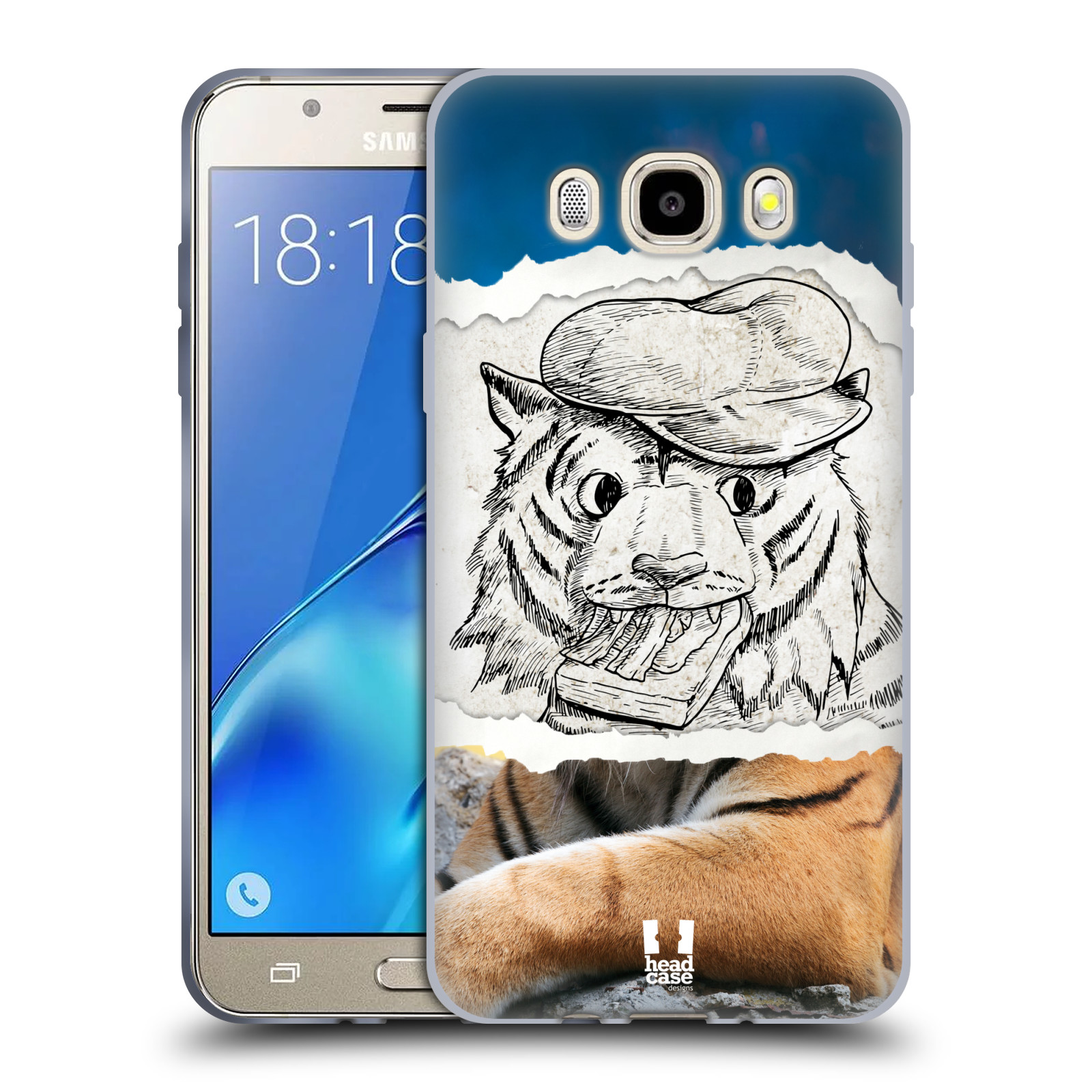 HEAD CASE silikonový obal, kryt na mobil Samsung Galaxy J5 2016, J510, J510F, (J510F DUAL SIM) vzor zvířata koláž tygr fešák