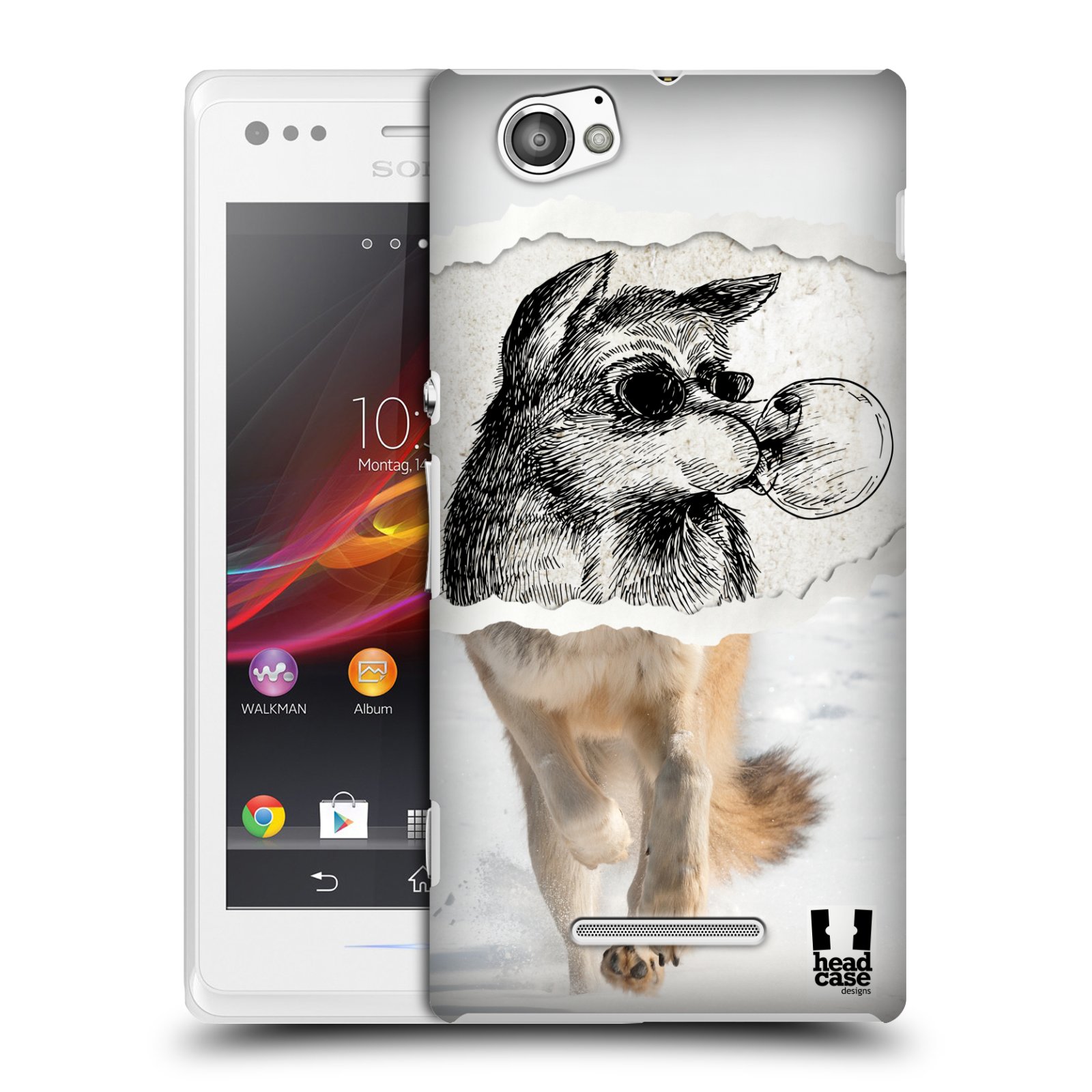 HEAD CASE plastový obal na mobil Sony Xperia M vzor zvířata koláž vlk pohodář