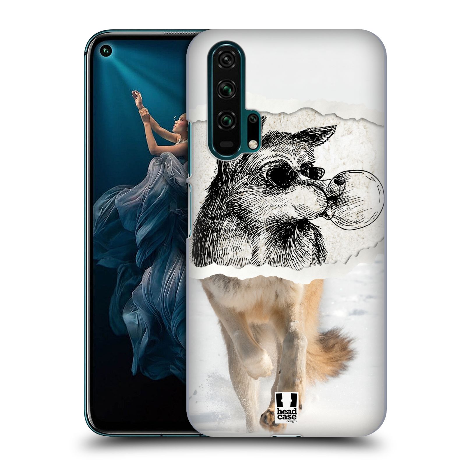 Pouzdro na mobil Honor 20 PRO - HEAD CASE - vzor zvířata koláž vlk pohodář