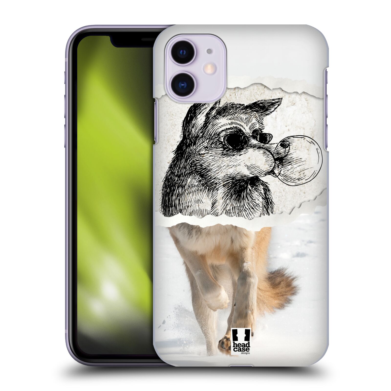 Pouzdro na mobil Apple Iphone 11 - HEAD CASE - vzor zvířata koláž vlk pohodář