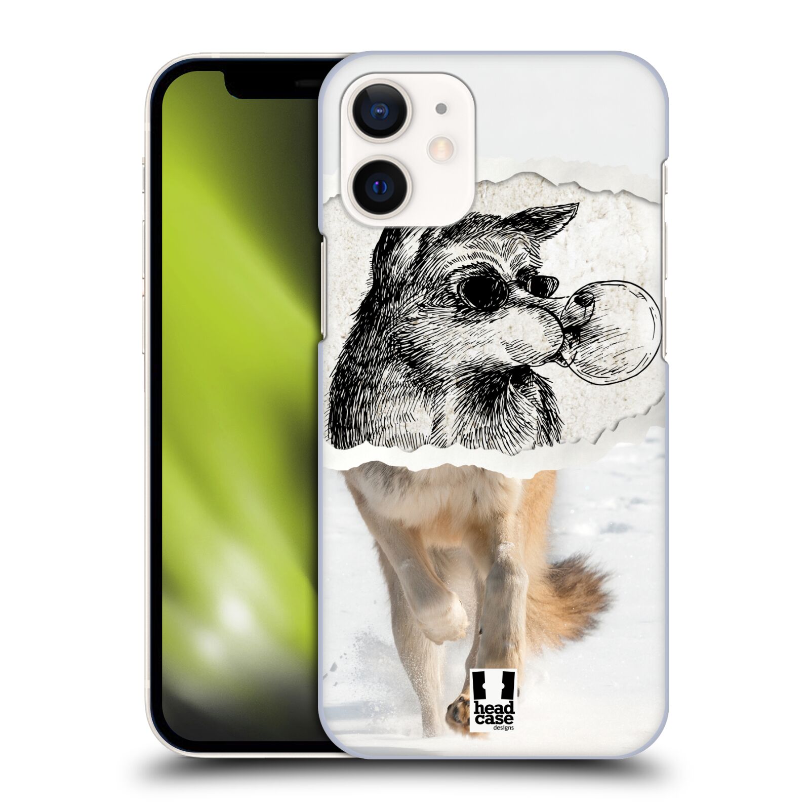 Plastový obal na mobil Apple Iphone 12 MINI vzor zvířata koláž vlk pohodář