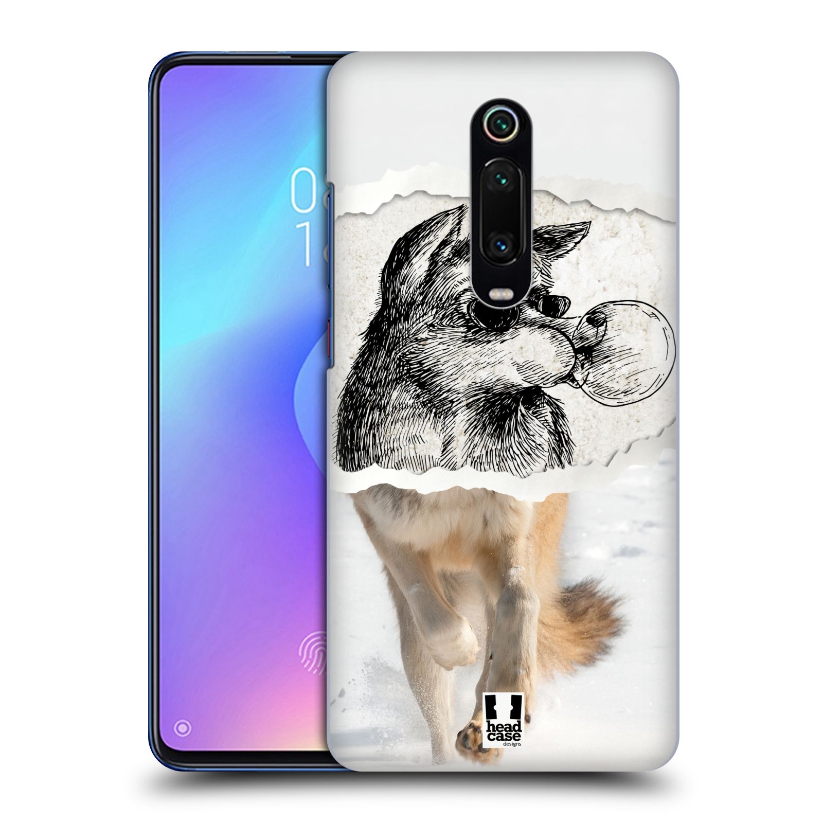 Pouzdro na mobil Xiaomi Mi 9T PRO - HEAD CASE - vzor zvířata koláž vlk pohodář