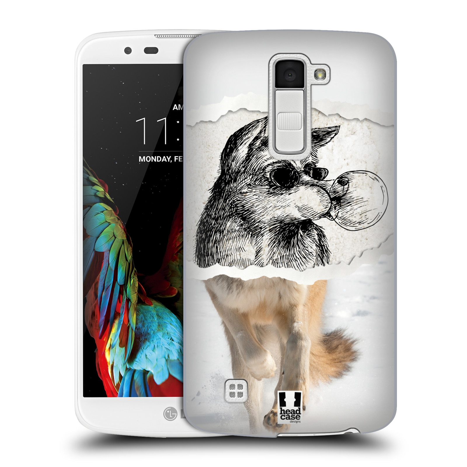 HEAD CASE plastový obal na mobil LG K10 vzor zvířata koláž vlk pohodář