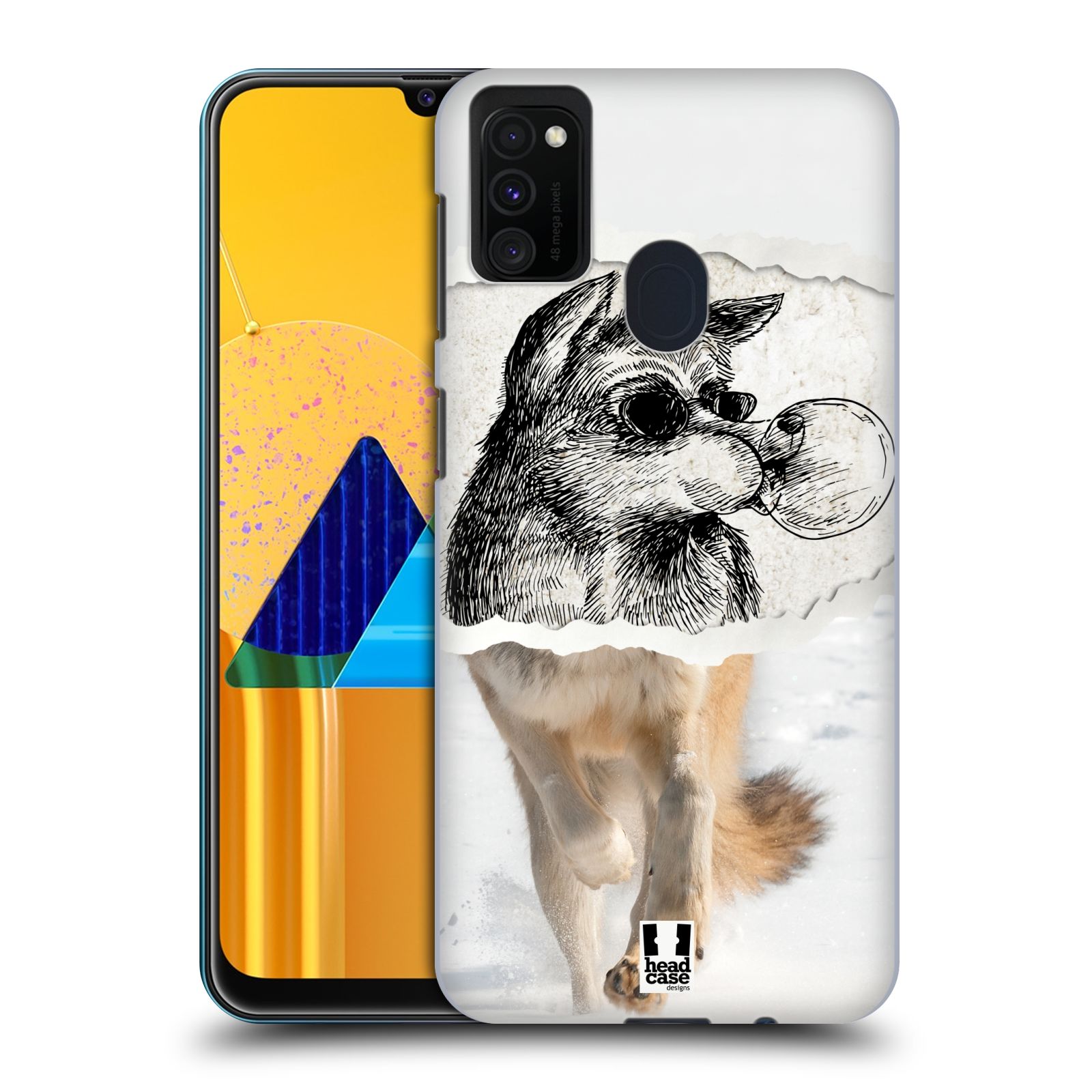 Zadní kryt na mobil Samsung Galaxy M21 vzor zvířata koláž vlk pohodář