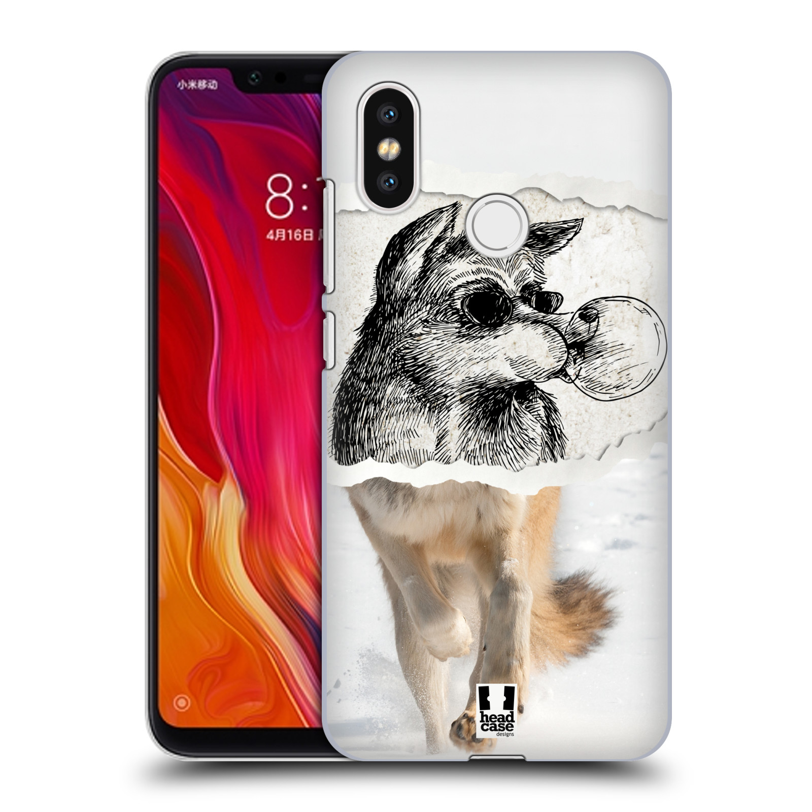 HEAD CASE plastový obal na mobil Xiaomi Mi 8 vzor zvířata koláž vlk pohodář