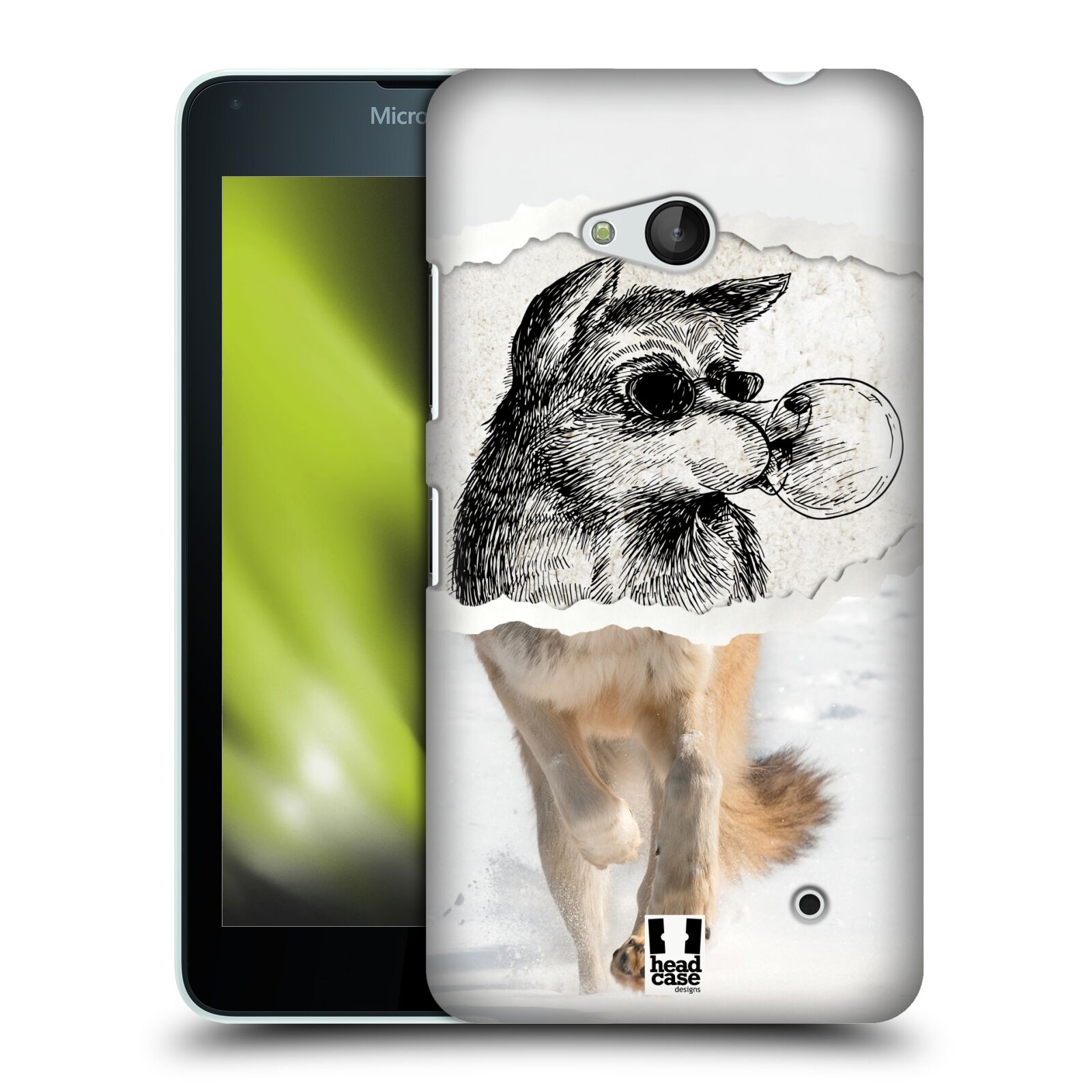 HEAD CASE plastový obal na mobil Nokia Lumia 640 vzor zvířata koláž vlk pohodář