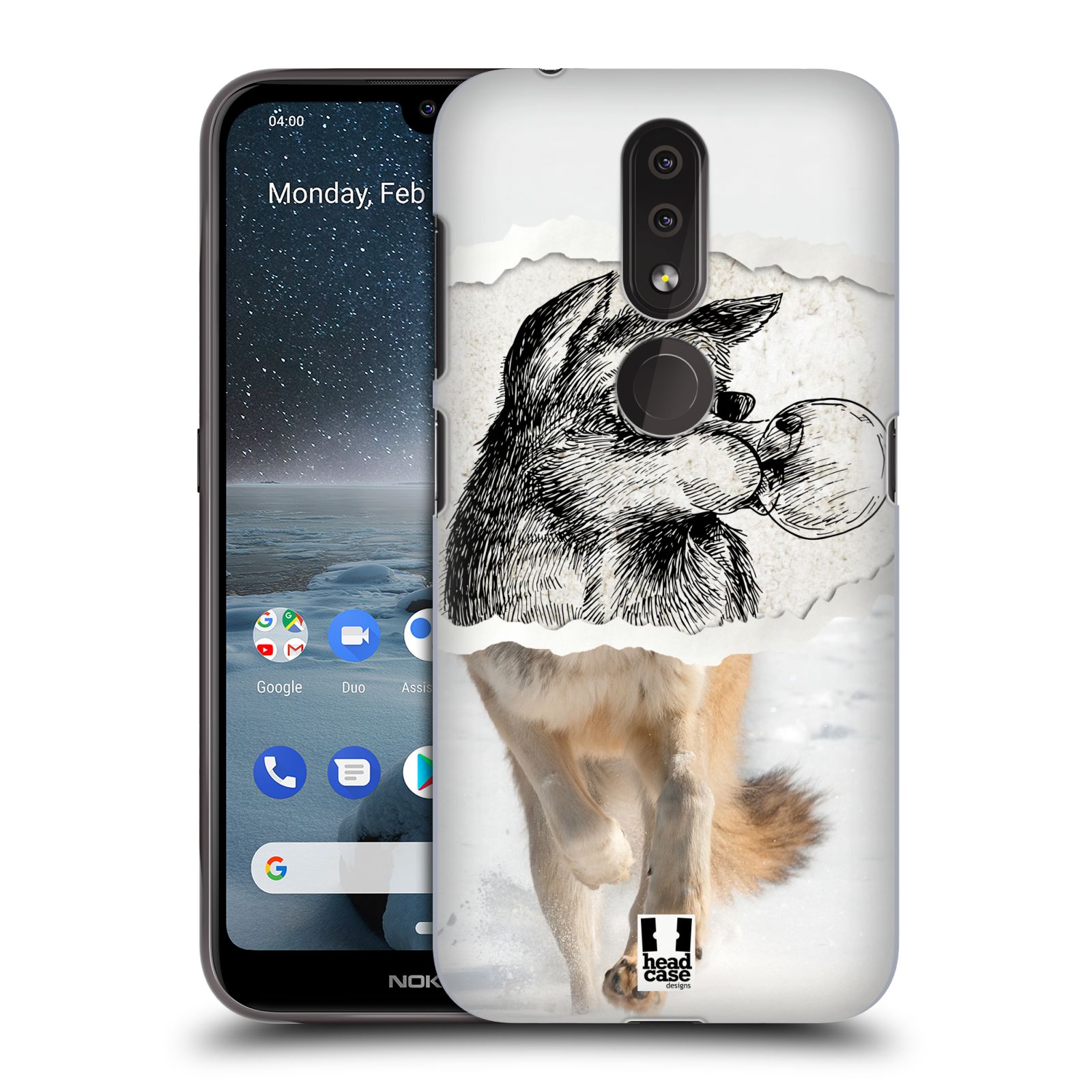 Pouzdro na mobil Nokia 4.2 - HEAD CASE - vzor zvířata koláž vlk pohodář