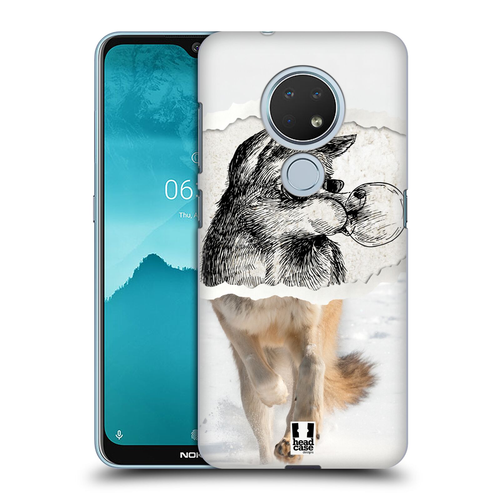 Pouzdro na mobil Nokia 6.2 - HEAD CASE - vzor zvířata koláž vlk pohodář