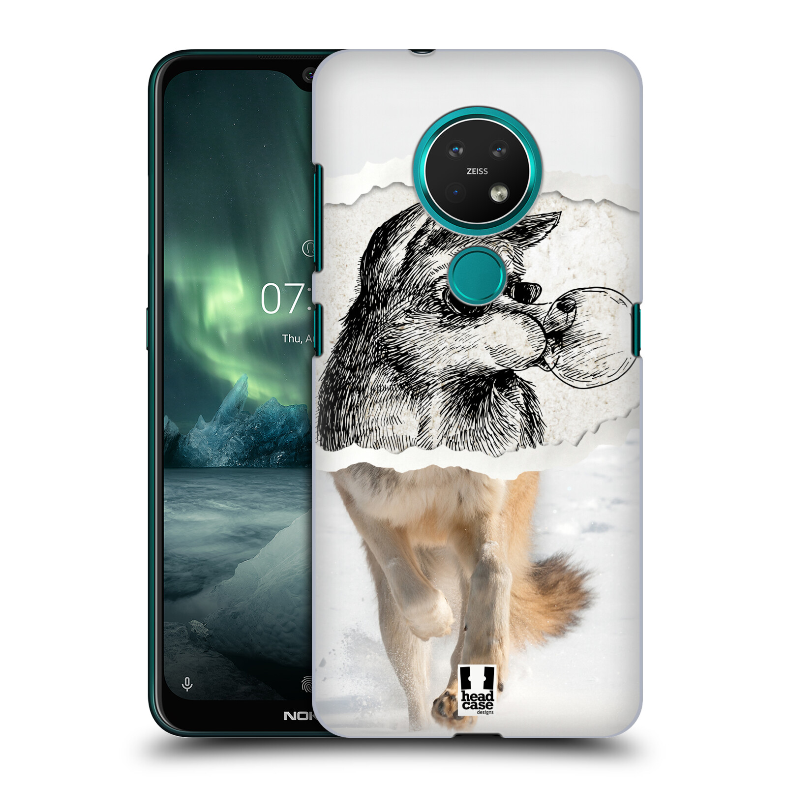 Pouzdro na mobil NOKIA 7.2 - HEAD CASE - vzor zvířata koláž vlk pohodář