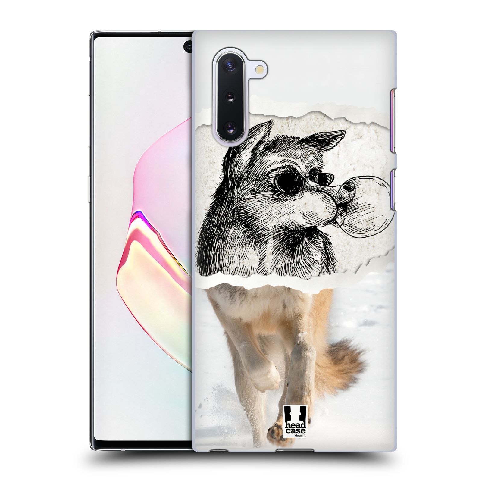 Pouzdro na mobil Samsung Galaxy Note 10 - HEAD CASE - vzor zvířata koláž vlk pohodář
