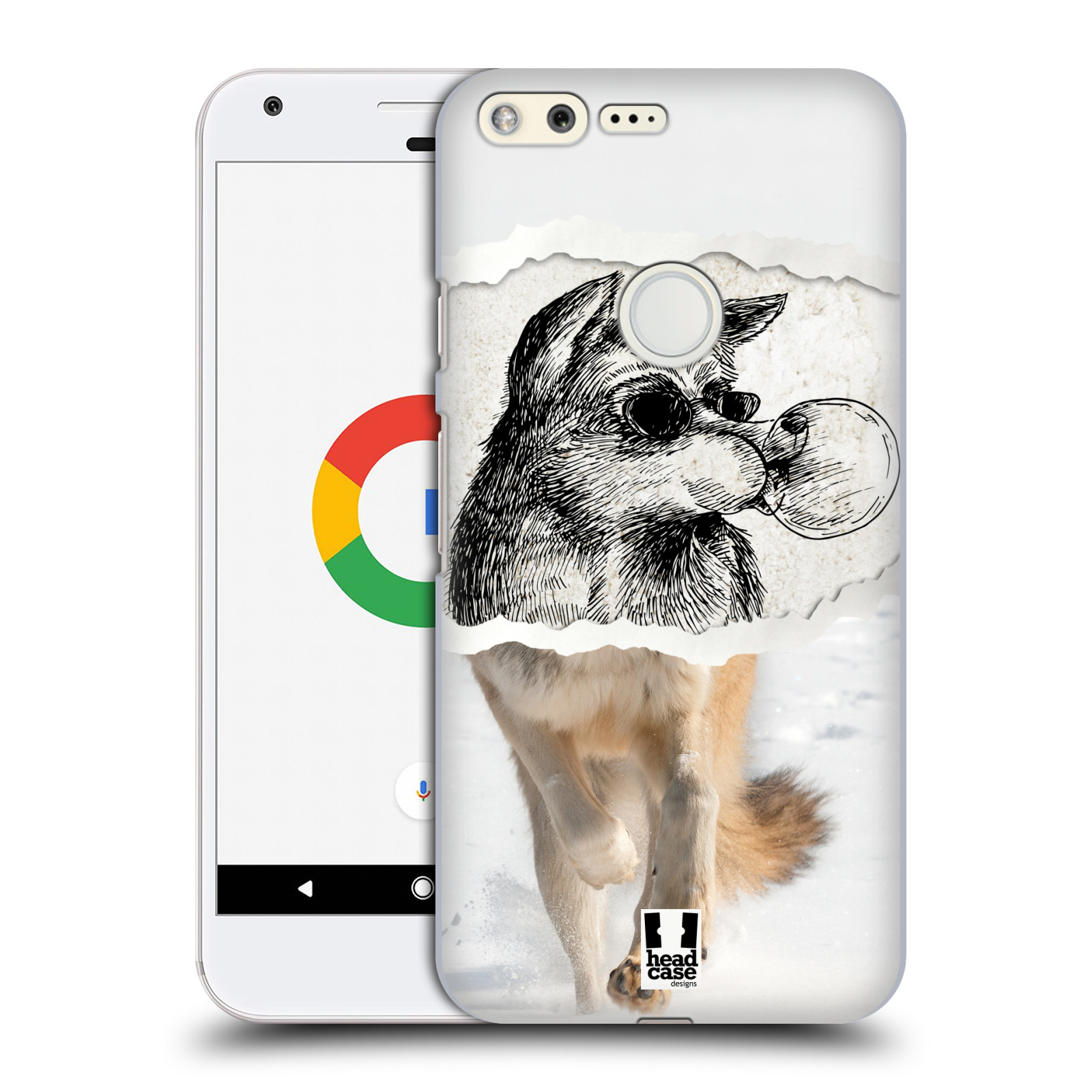HEAD CASE plastový obal na mobil GOOGLE Pixel vzor zvířata koláž vlk pohodář