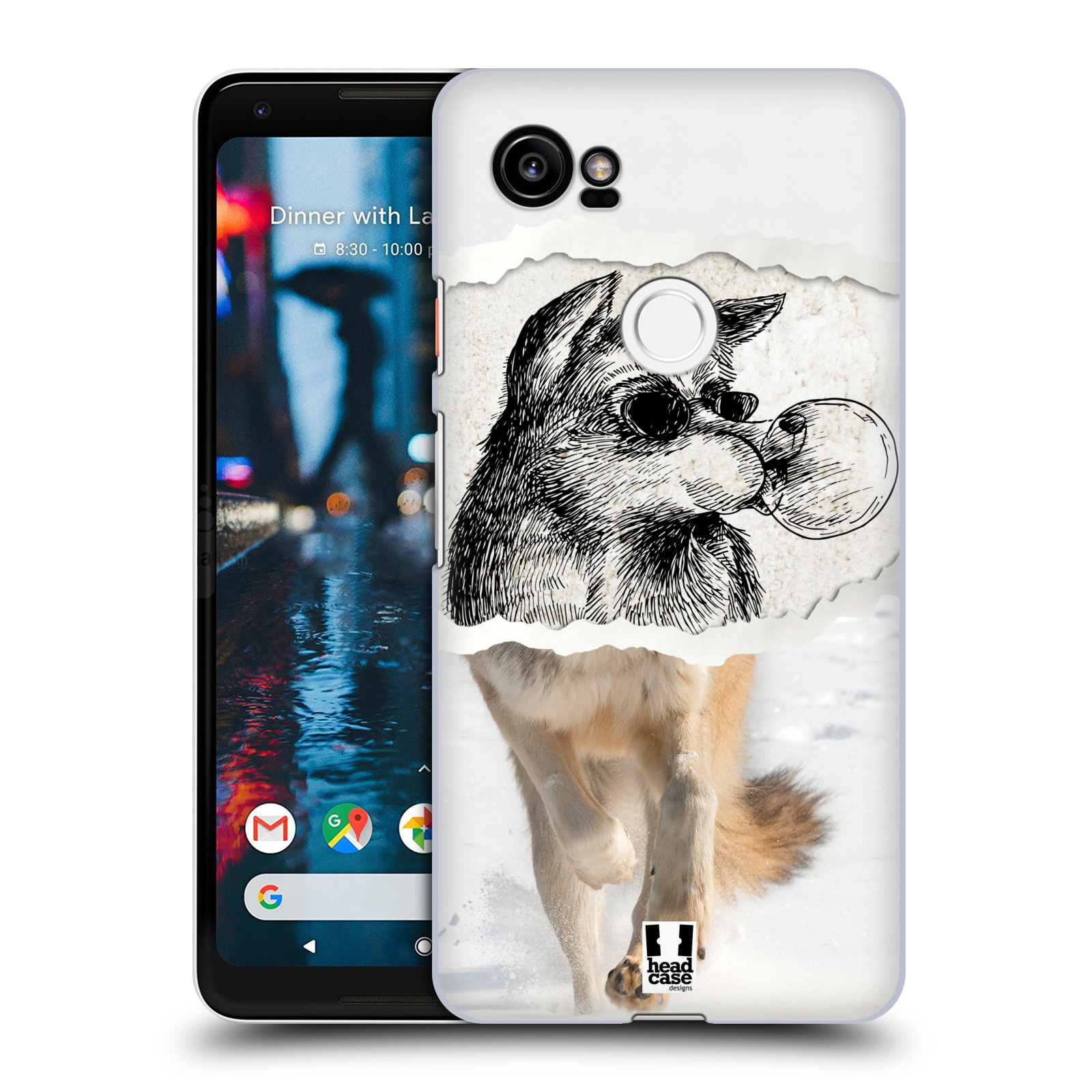 HEAD CASE plastový obal na mobil Google Pixel 2 XL vzor zvířata koláž vlk pohodář