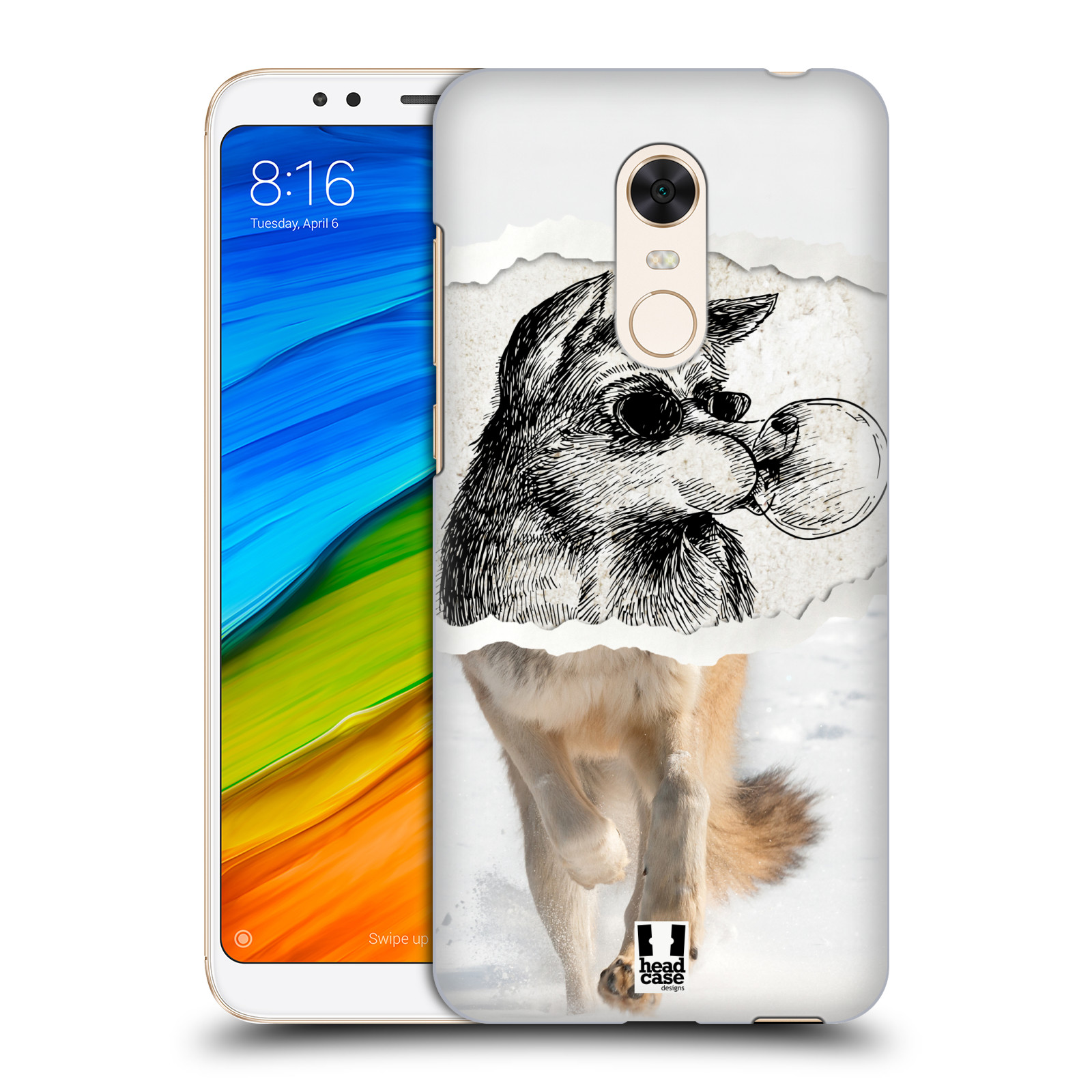 HEAD CASE plastový obal na mobil Xiaomi Redmi 5 PLUS vzor zvířata koláž vlk pohodář