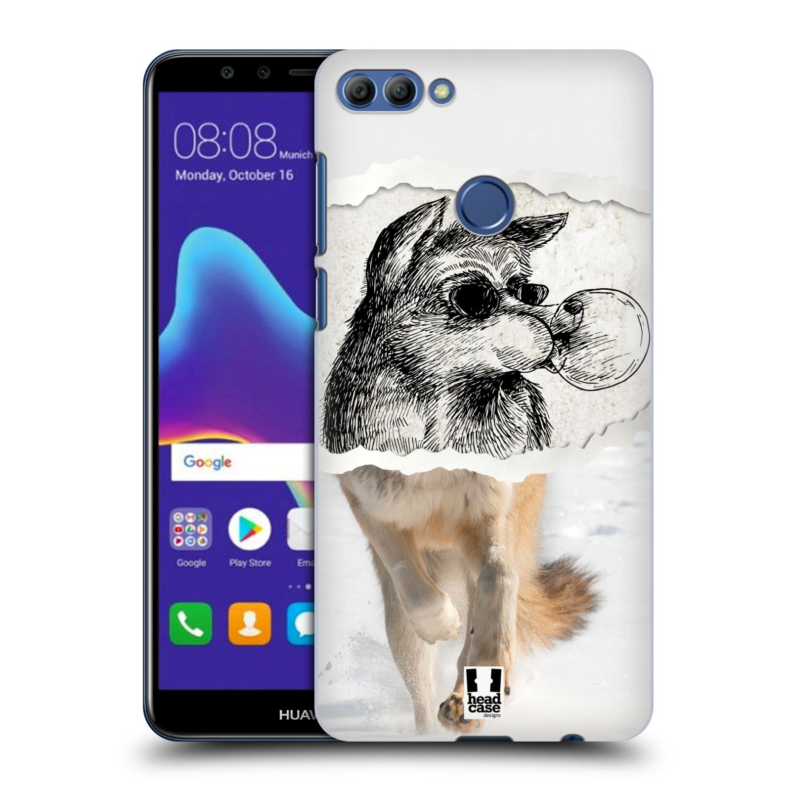 HEAD CASE plastový obal na mobil Huawei Y9 2018 vzor zvířata koláž vlk pohodář
