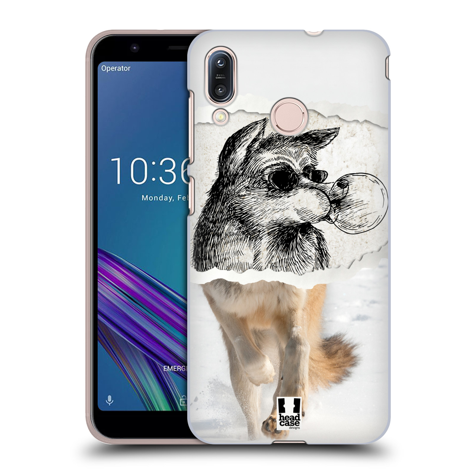Pouzdro na mobil Asus Zenfone Max M1 (ZB555KL) - HEAD CASE - vzor zvířata koláž vlk pohodář