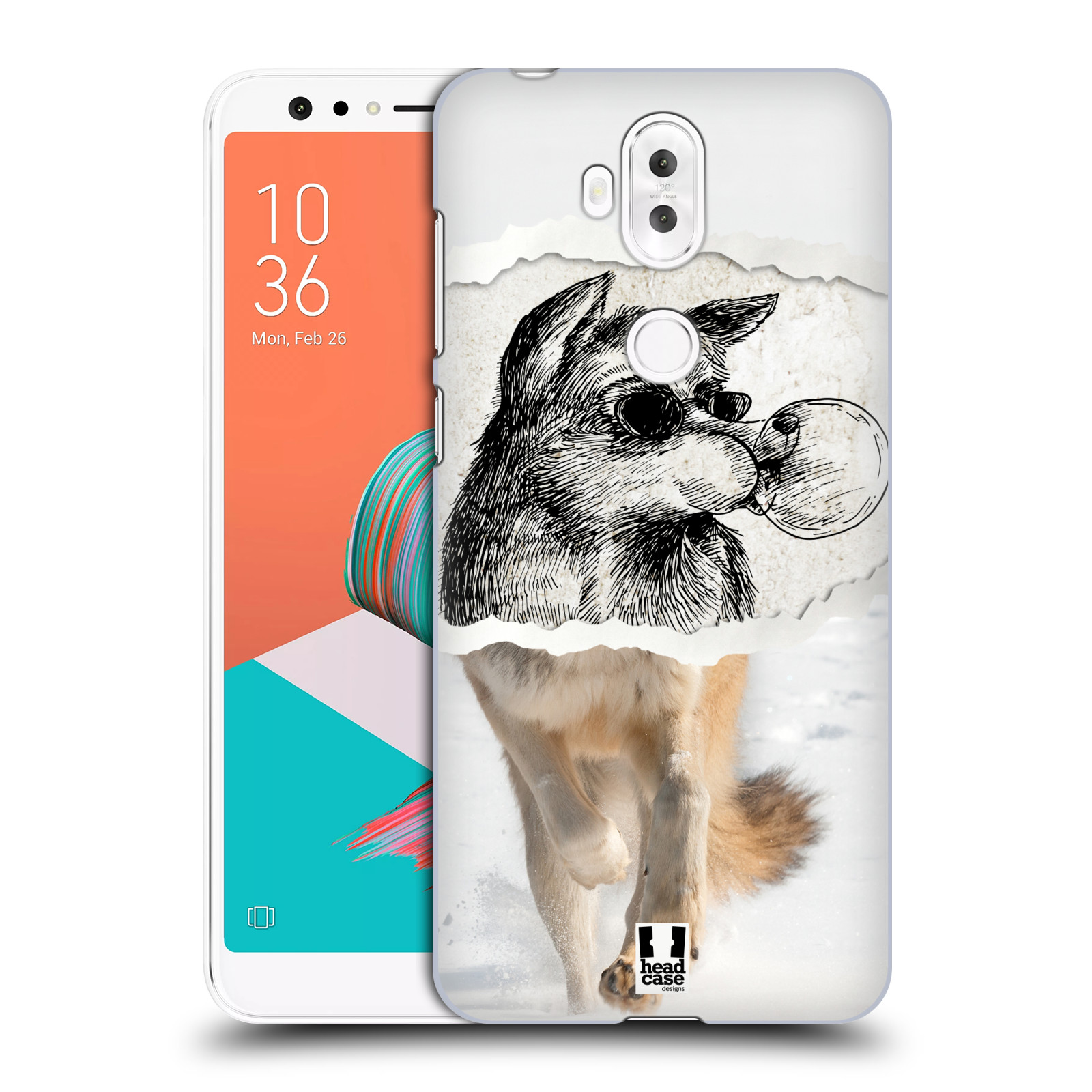 HEAD CASE plastový obal na mobil Asus Zenfone 5 LITE ZC600KL vzor zvířata koláž vlk pohodář