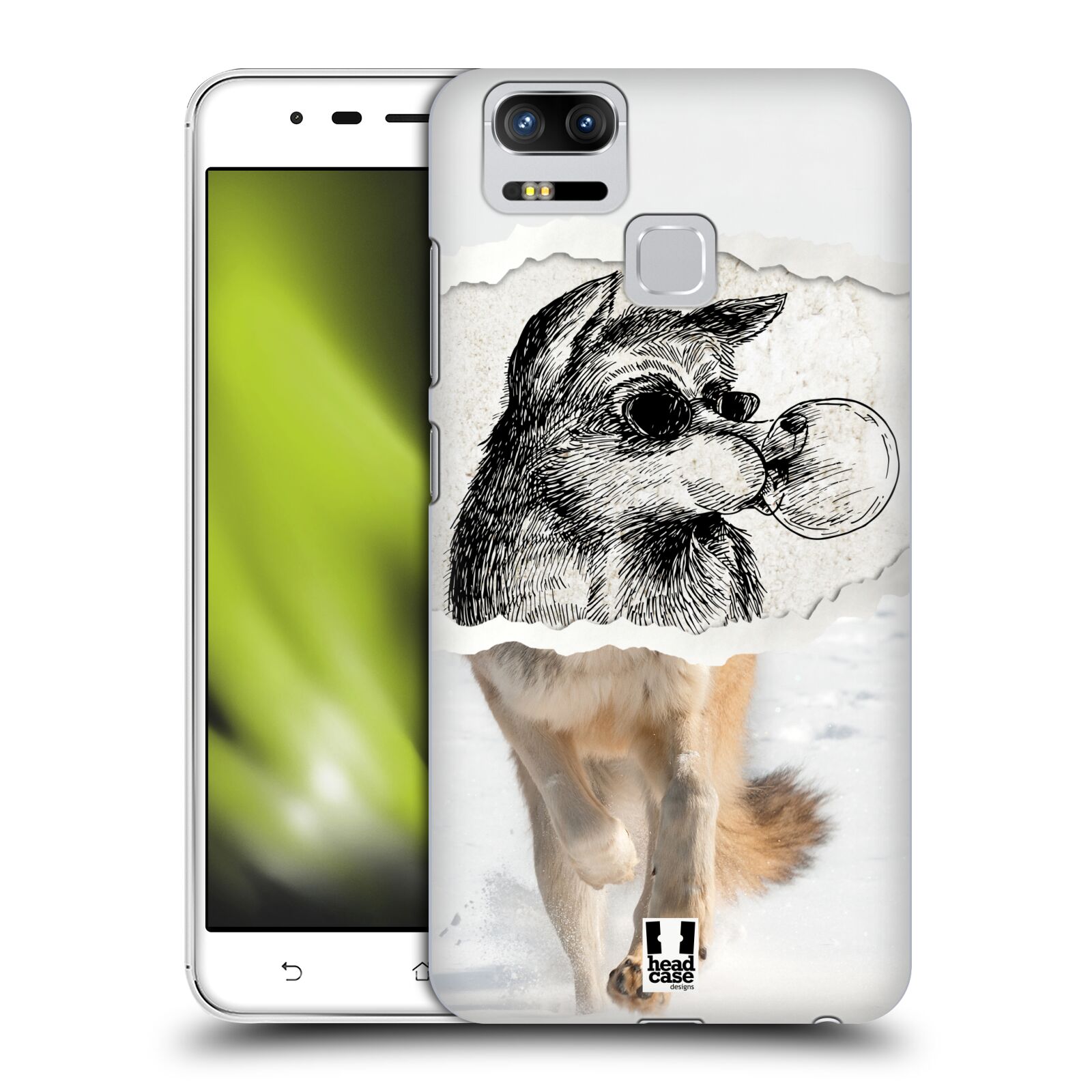 HEAD CASE plastový obal na mobil Asus Zenfone 3 Zoom ZE553KL vzor zvířata koláž vlk pohodář