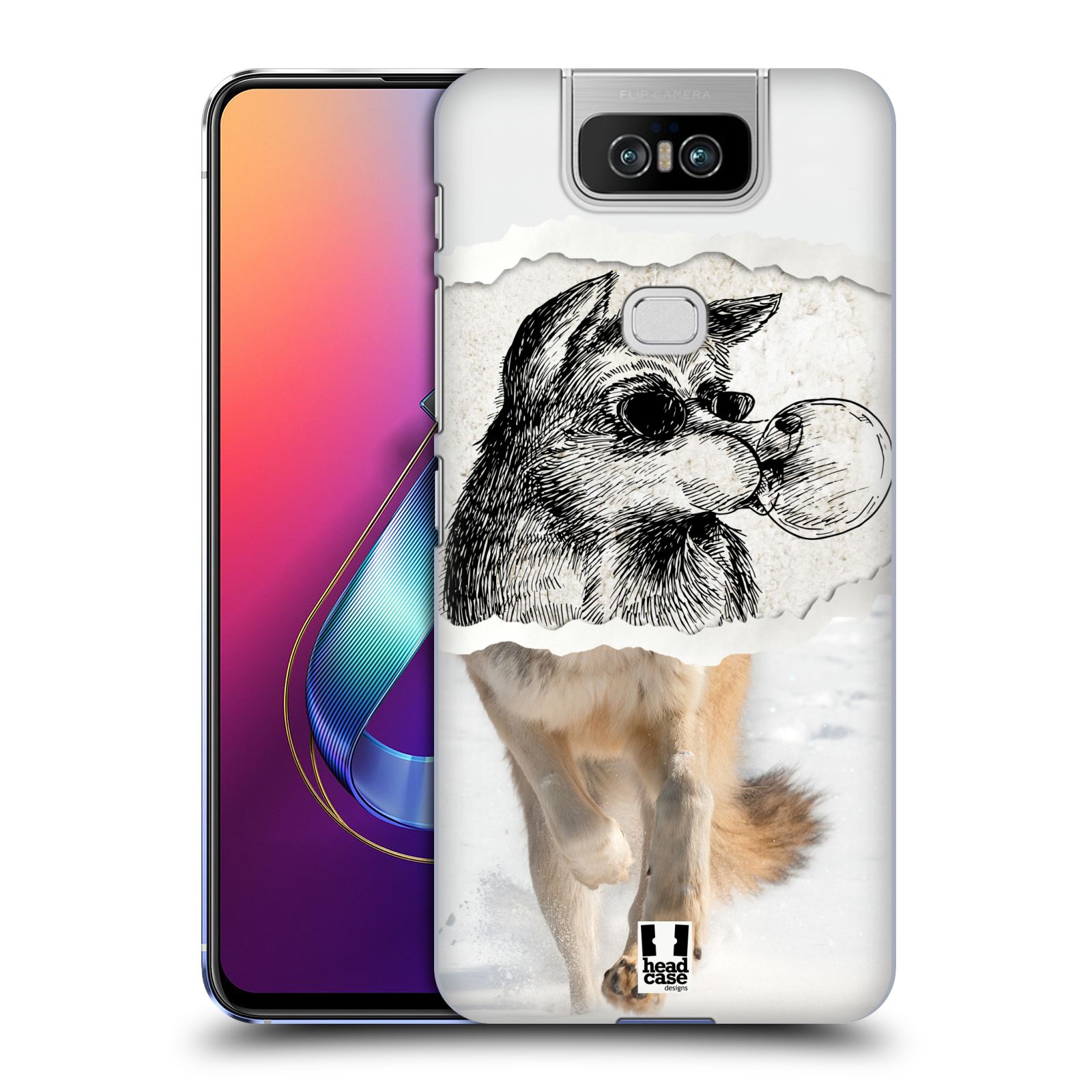 Pouzdro na mobil Asus Zenfone 6 ZS630KL - HEAD CASE - vzor zvířata koláž vlk pohodář