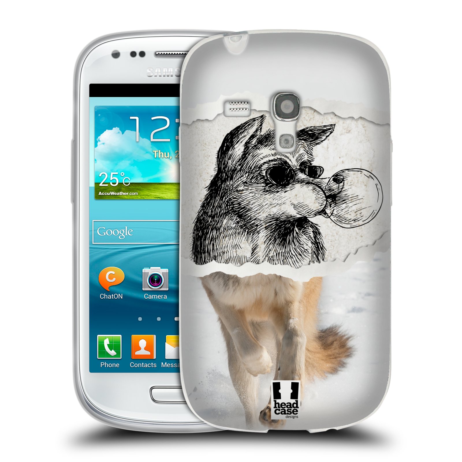 HEAD CASE silikonový obal na mobil Samsung Galaxy S3 MINI i8190 vzor zvířata koláž vlk pohodář