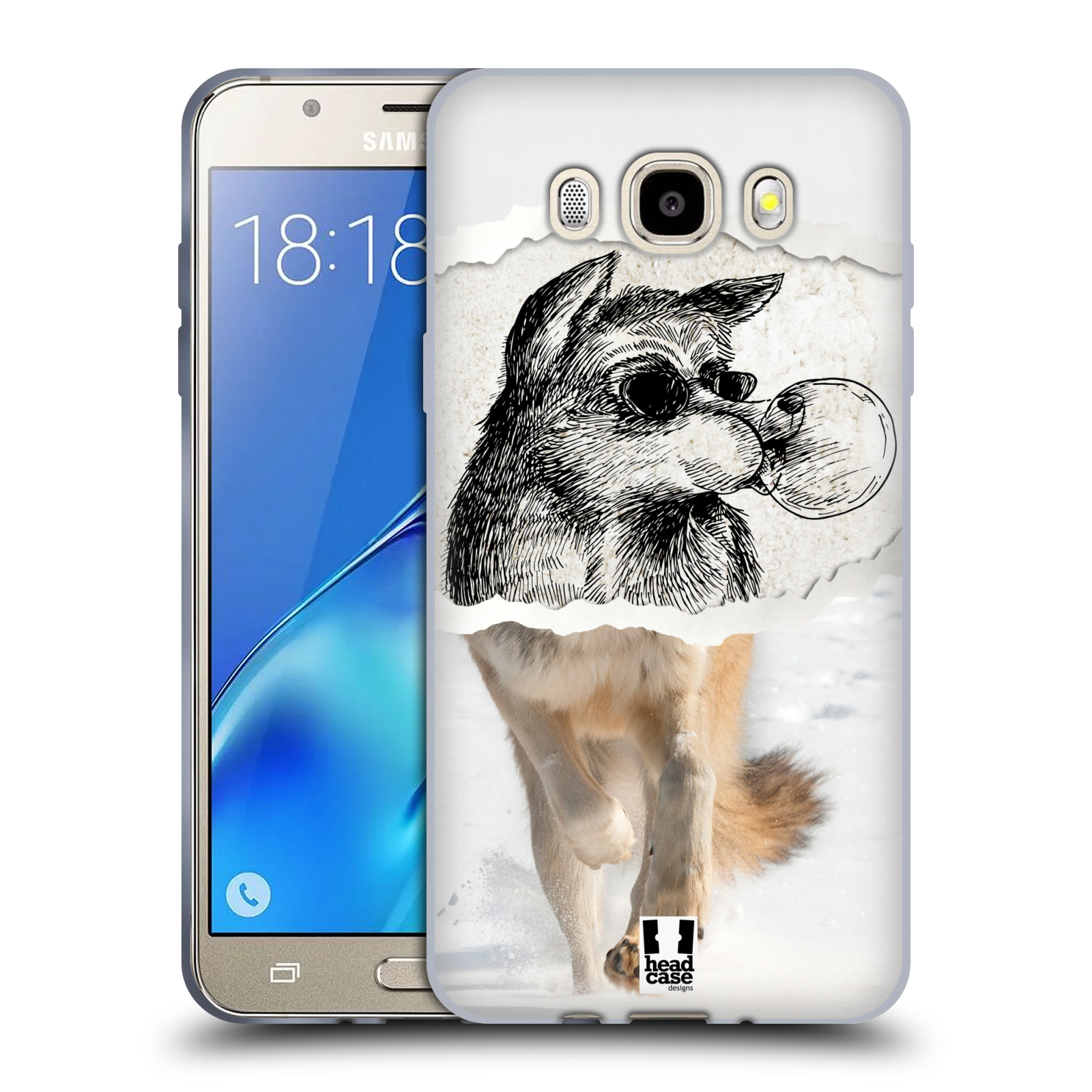 HEAD CASE silikonový obal, kryt na mobil Samsung Galaxy J5 2016, J510, J510F, (J510F DUAL SIM) vzor zvířata koláž vlk pohodář