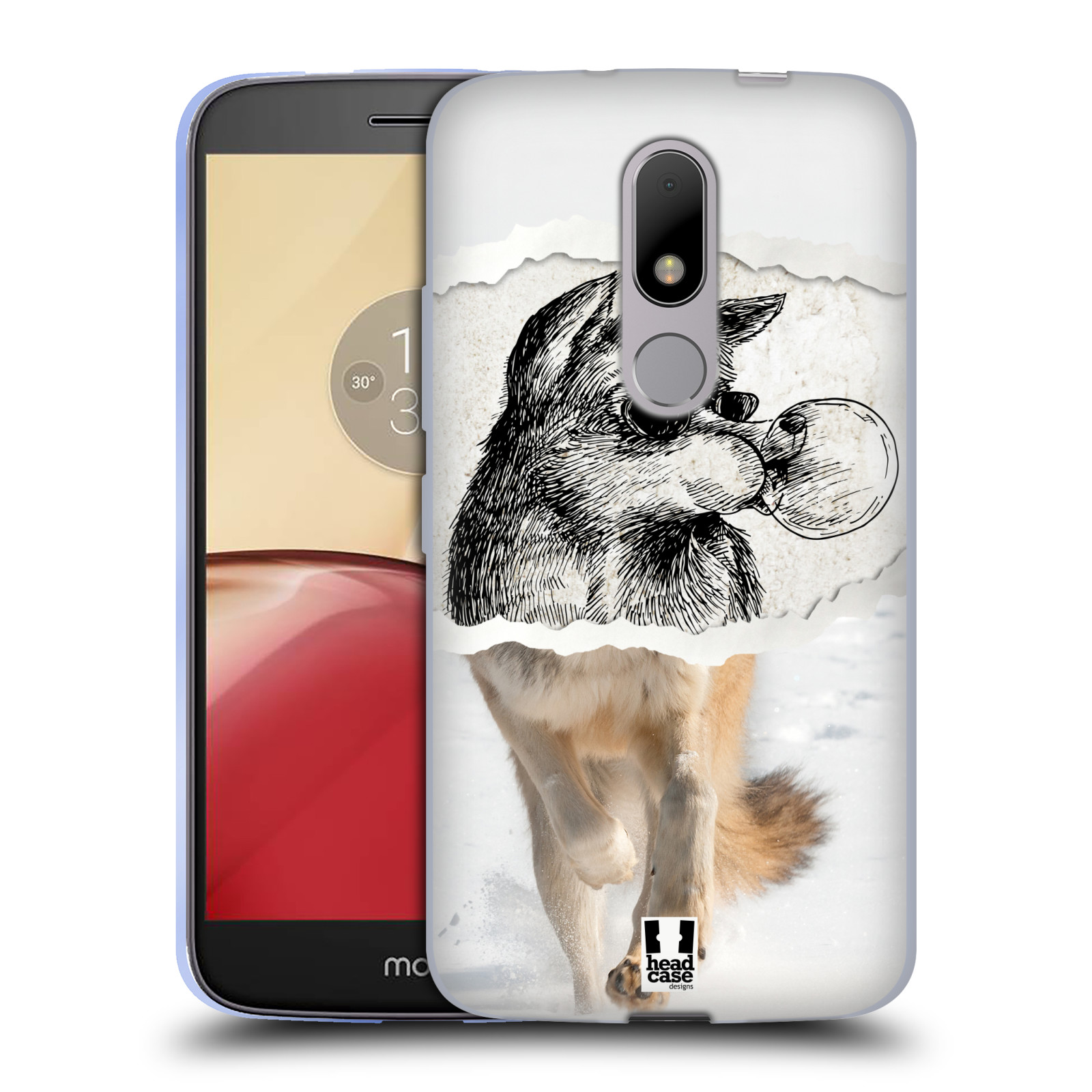 HEAD CASE silikonový obal na mobil Lenovo Moto M vzor zvířata koláž vlk pohodář