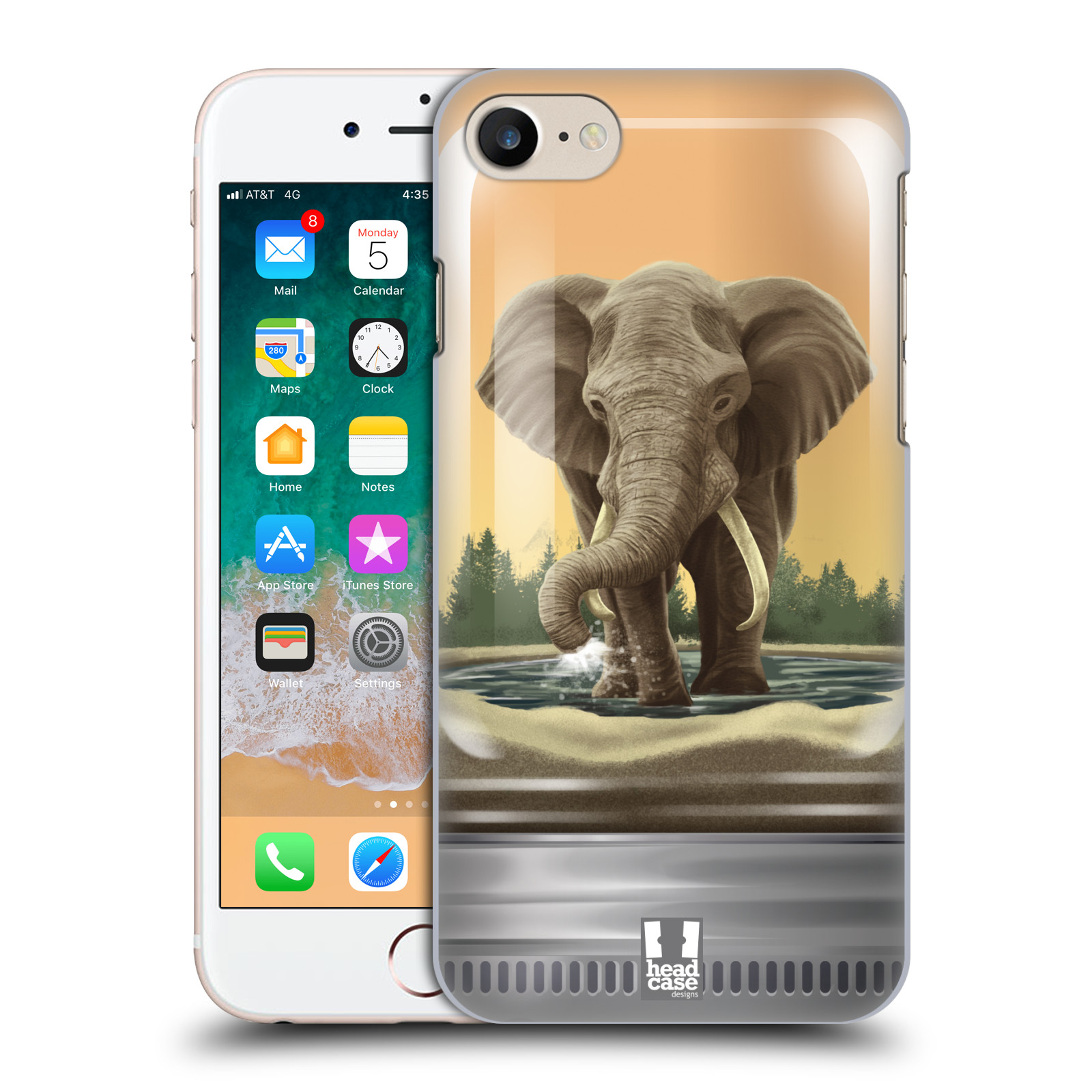 HEAD CASE plastový obal na mobil Apple Iphone 7 vzor Zvířátka v těžítku slon