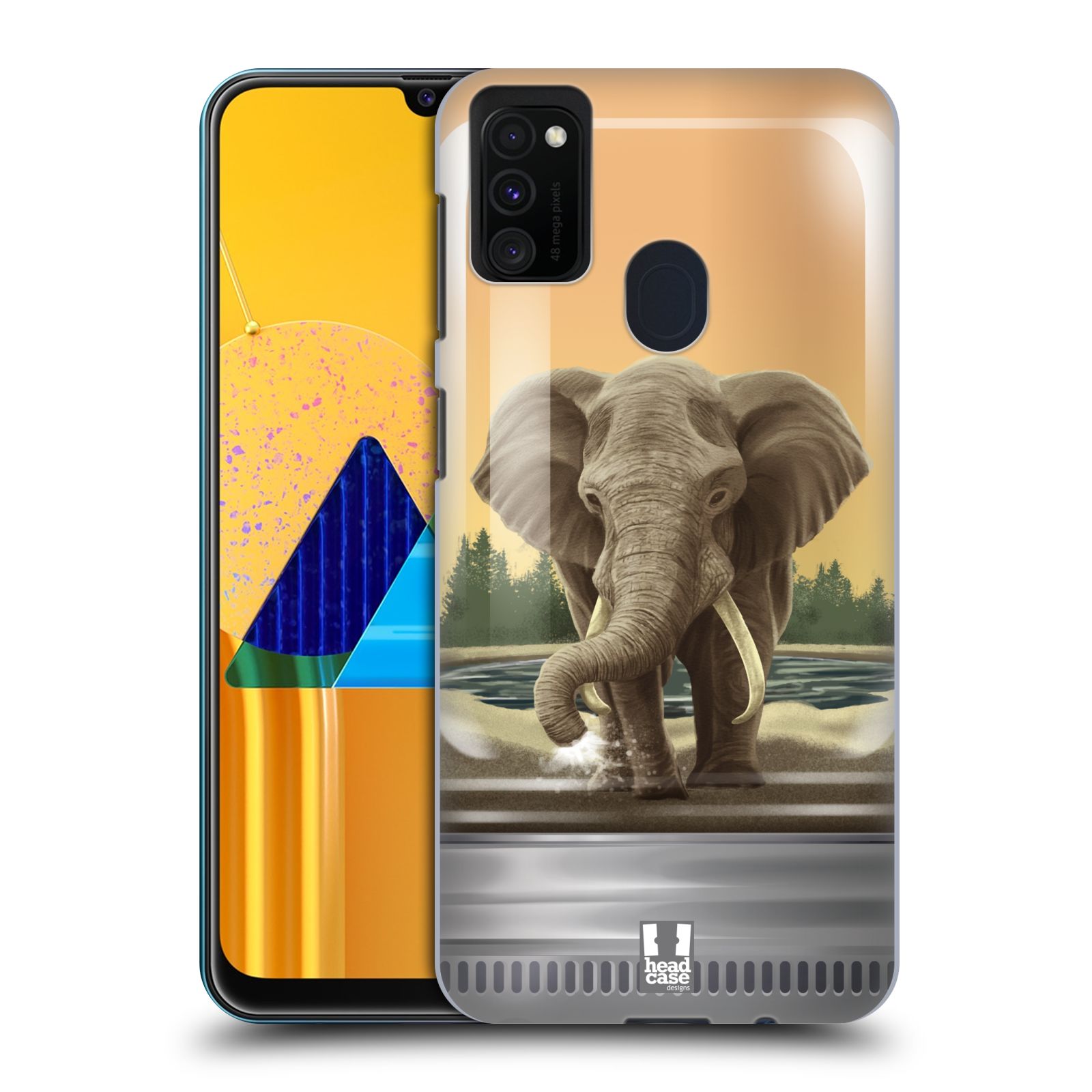 Zadní kryt na mobil Samsung Galaxy M21 vzor Zvířátka v těžítku slon