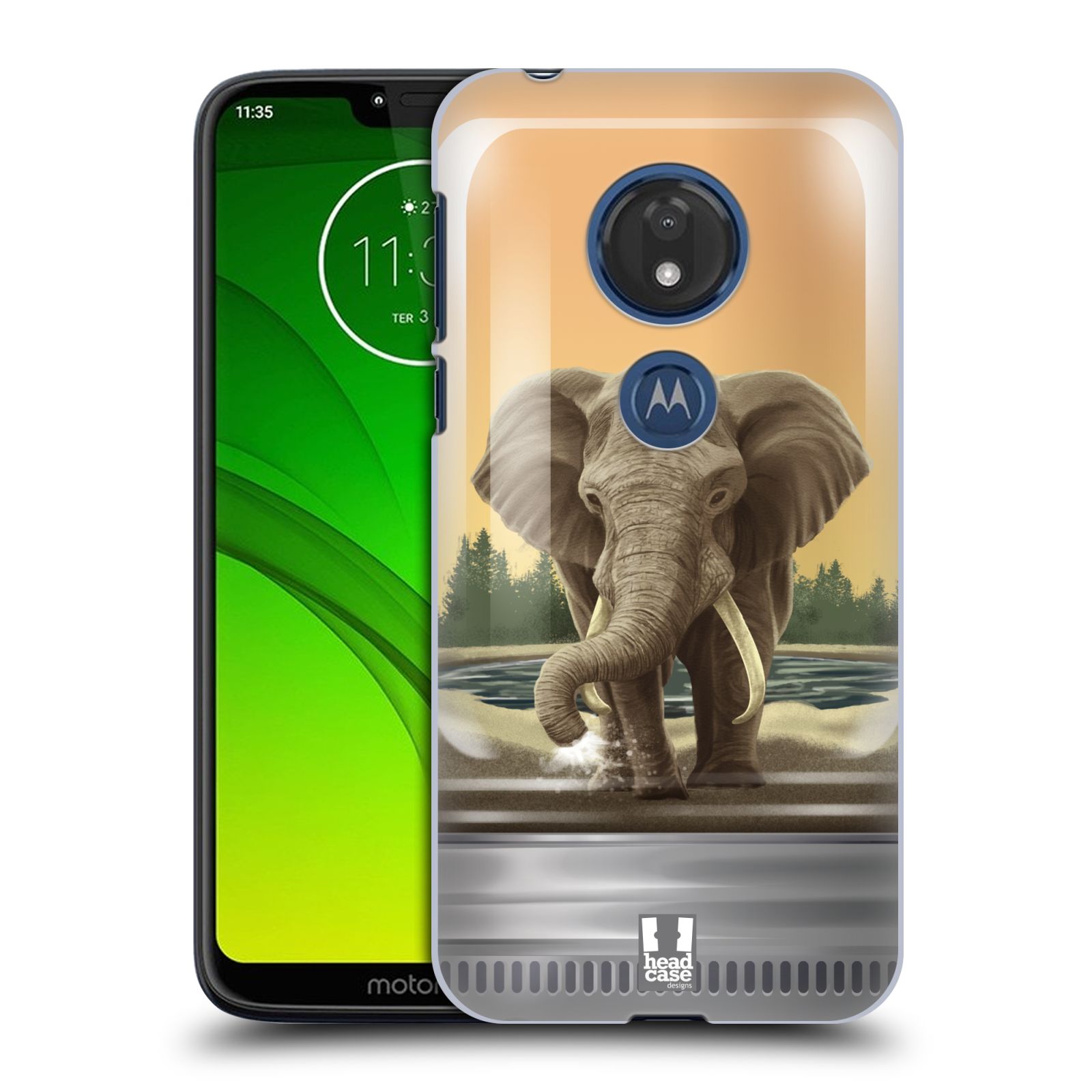 Pouzdro na mobil Motorola Moto G7 Play vzor Zvířátka v těžítku slon
