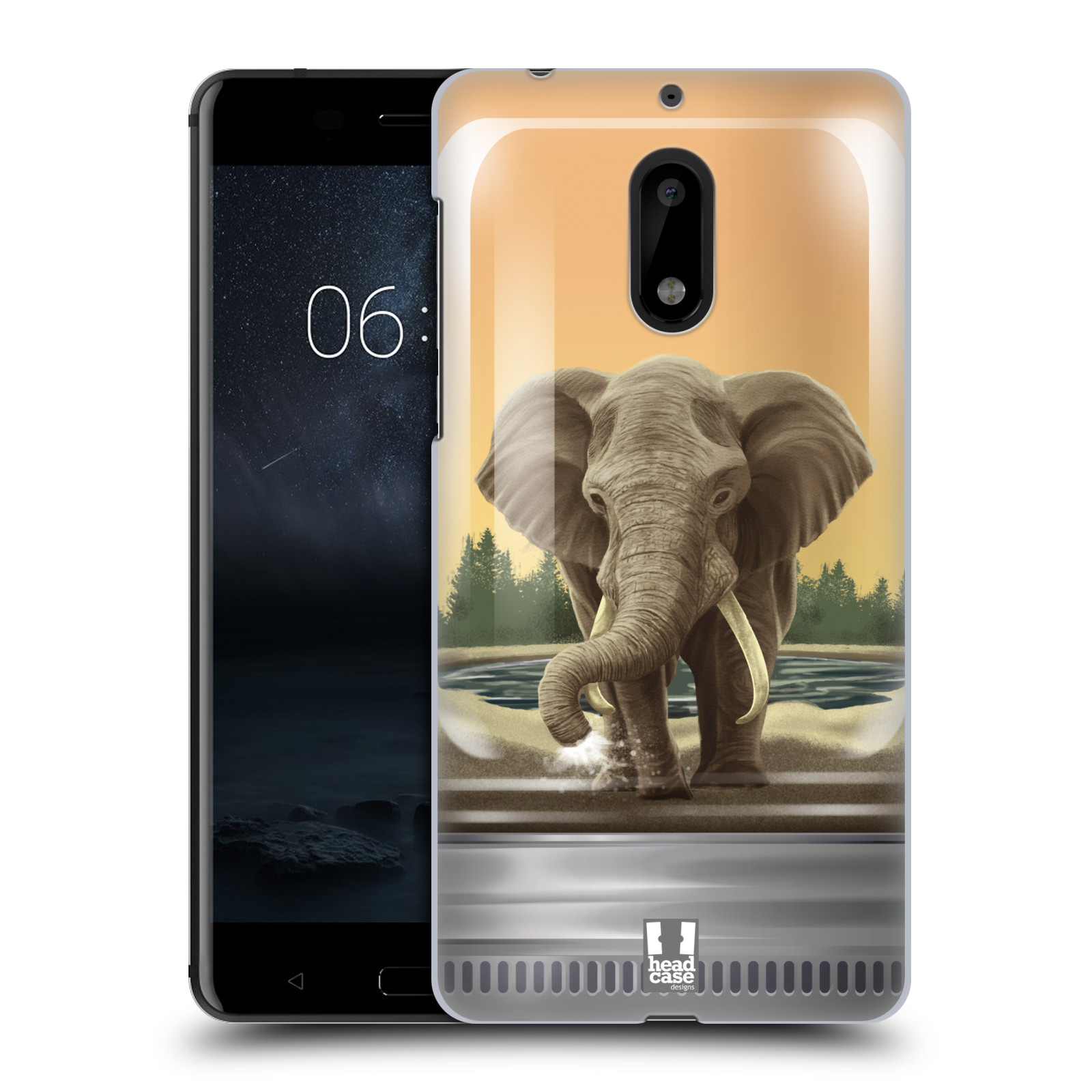HEAD CASE plastový obal na mobil Nokia 6 vzor Zvířátka v těžítku slon
