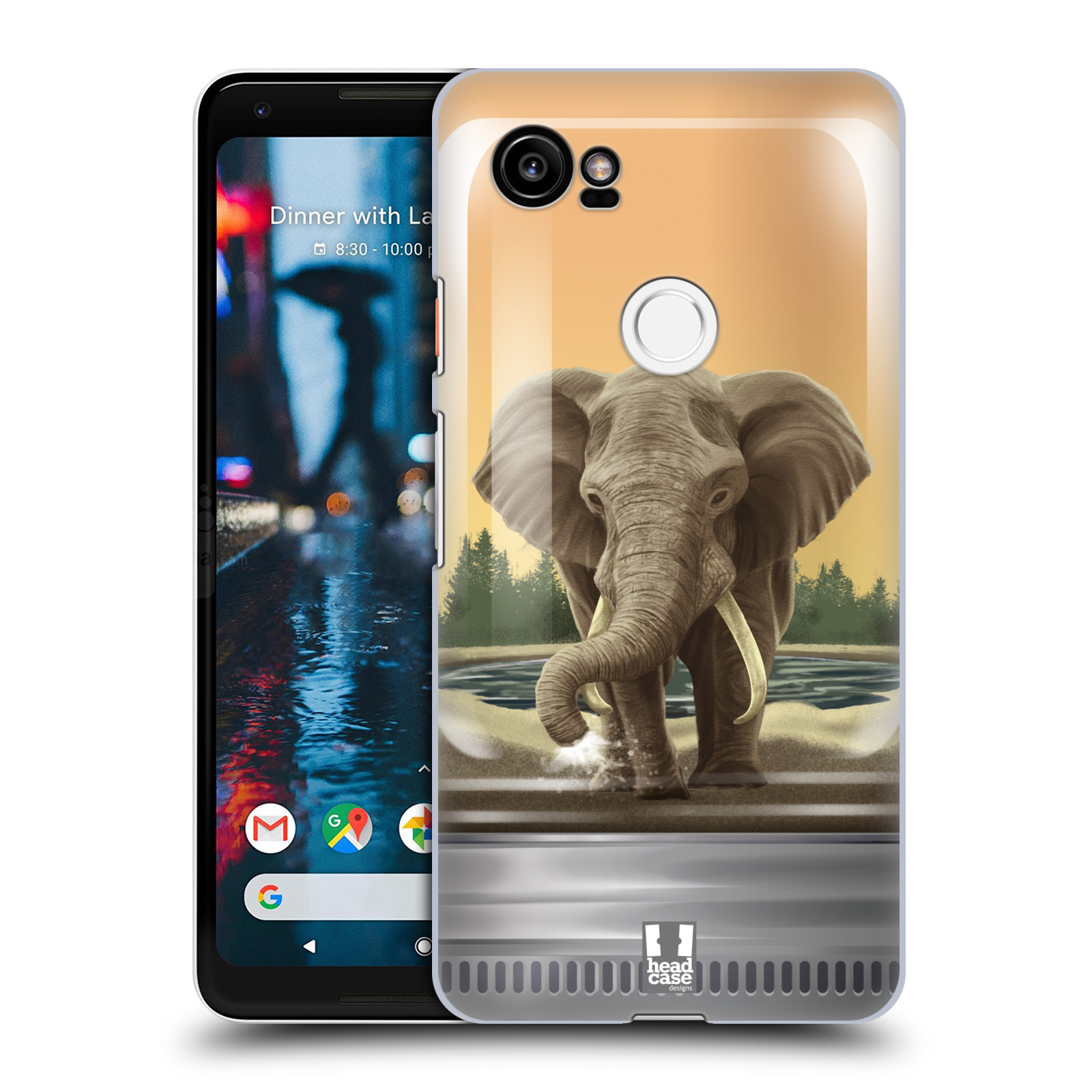 HEAD CASE plastový obal na mobil Google Pixel 2 XL vzor Zvířátka v těžítku slon