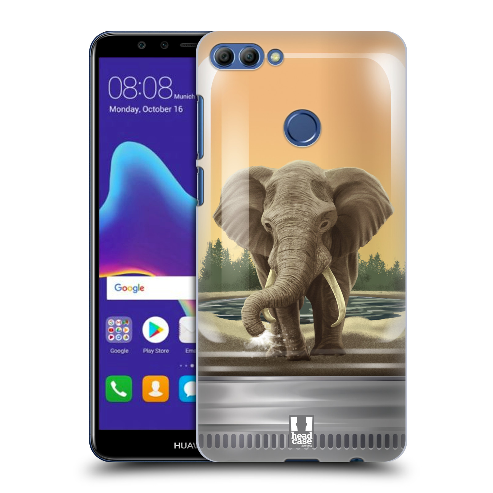 HEAD CASE plastový obal na mobil Huawei Y9 2018 vzor Zvířátka v těžítku slon