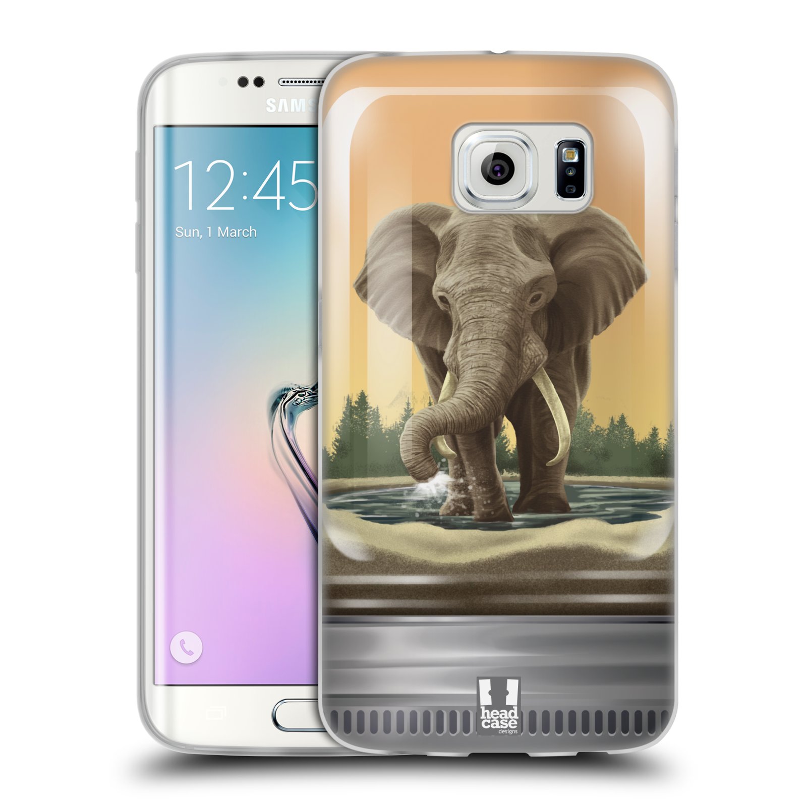 HEAD CASE silikonový obal na mobil Samsung Galaxy S6 EDGE vzor Zvířátka v těžítku slon