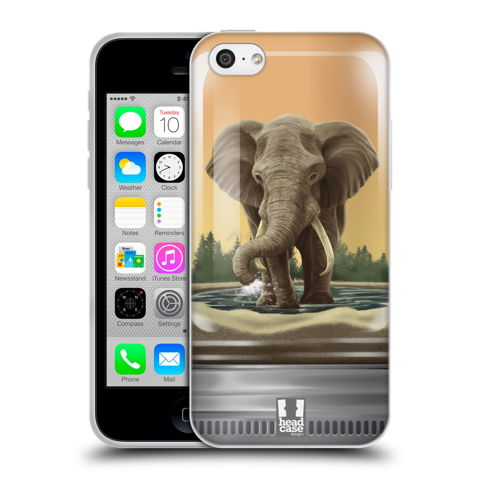 HEAD CASE silikonový obal na mobil Apple Iphone 5C vzor Zvířátka v těžítku slon