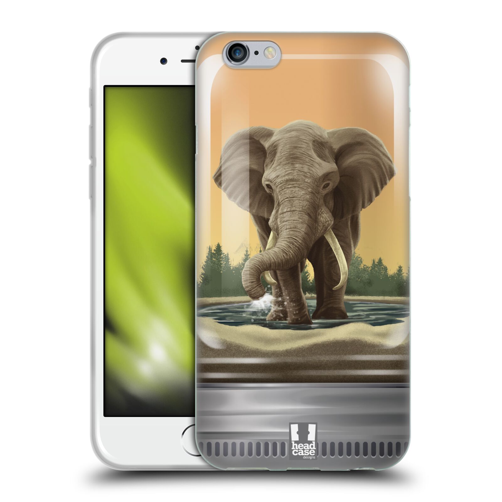 HEAD CASE silikonový obal na mobil Apple Iphone 6/6S vzor Zvířátka v těžítku slon