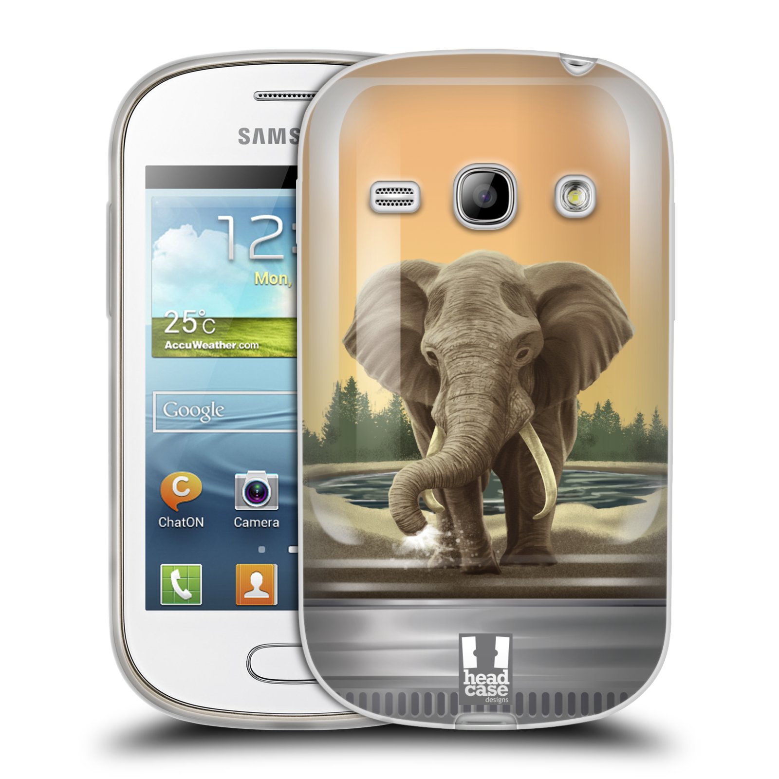 HEAD CASE silikonový obal na mobil Samsung Galaxy FAME vzor Zvířátka v těžítku slon