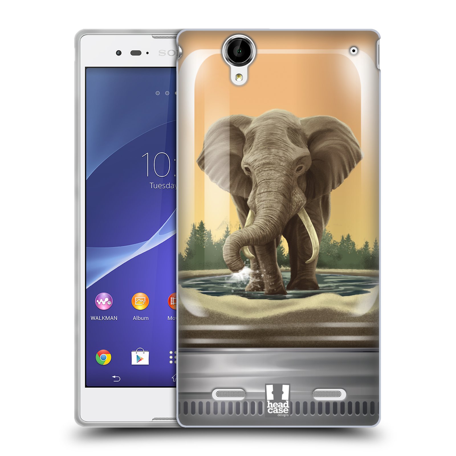 HEAD CASE silikonový obal na mobil Sony Xperia T2 Ultra/T2 Ultra DUAL SIM vzor Zvířátka v těžítku slon