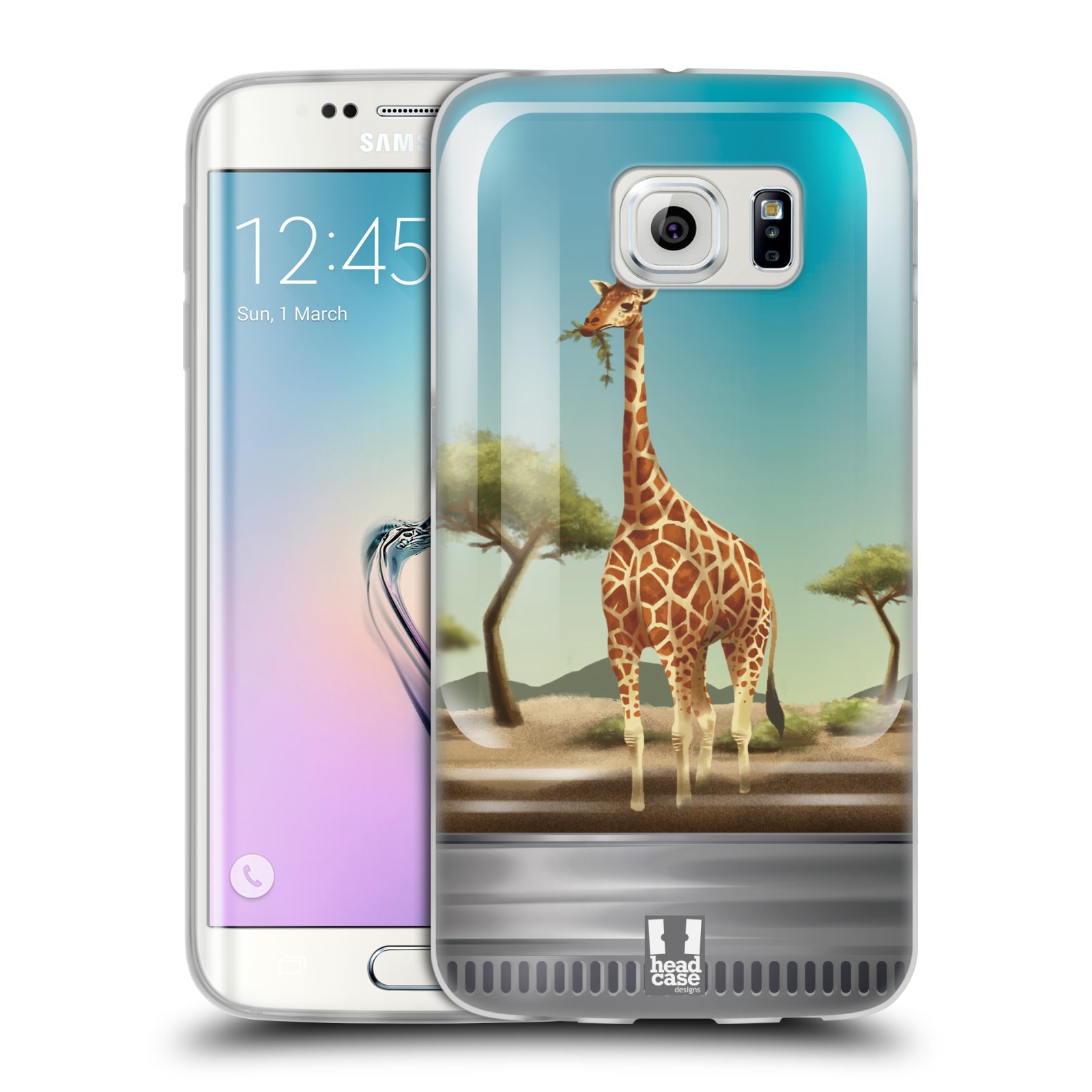 HEAD CASE silikonový obal na mobil Samsung Galaxy S6 EDGE vzor Zvířátka v těžítku žirafa