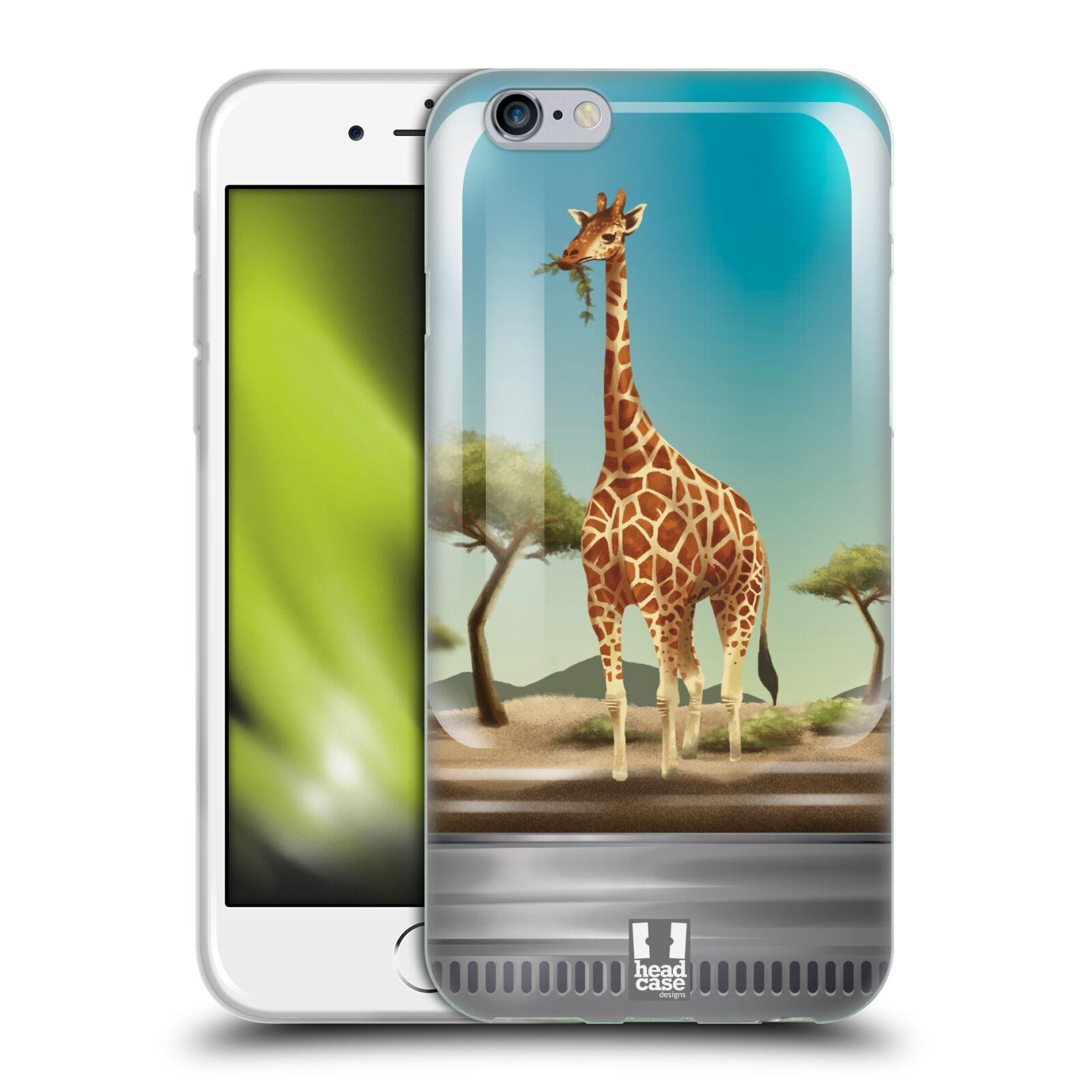 HEAD CASE silikonový obal na mobil Apple Iphone 6/6S vzor Zvířátka v těžítku žirafa