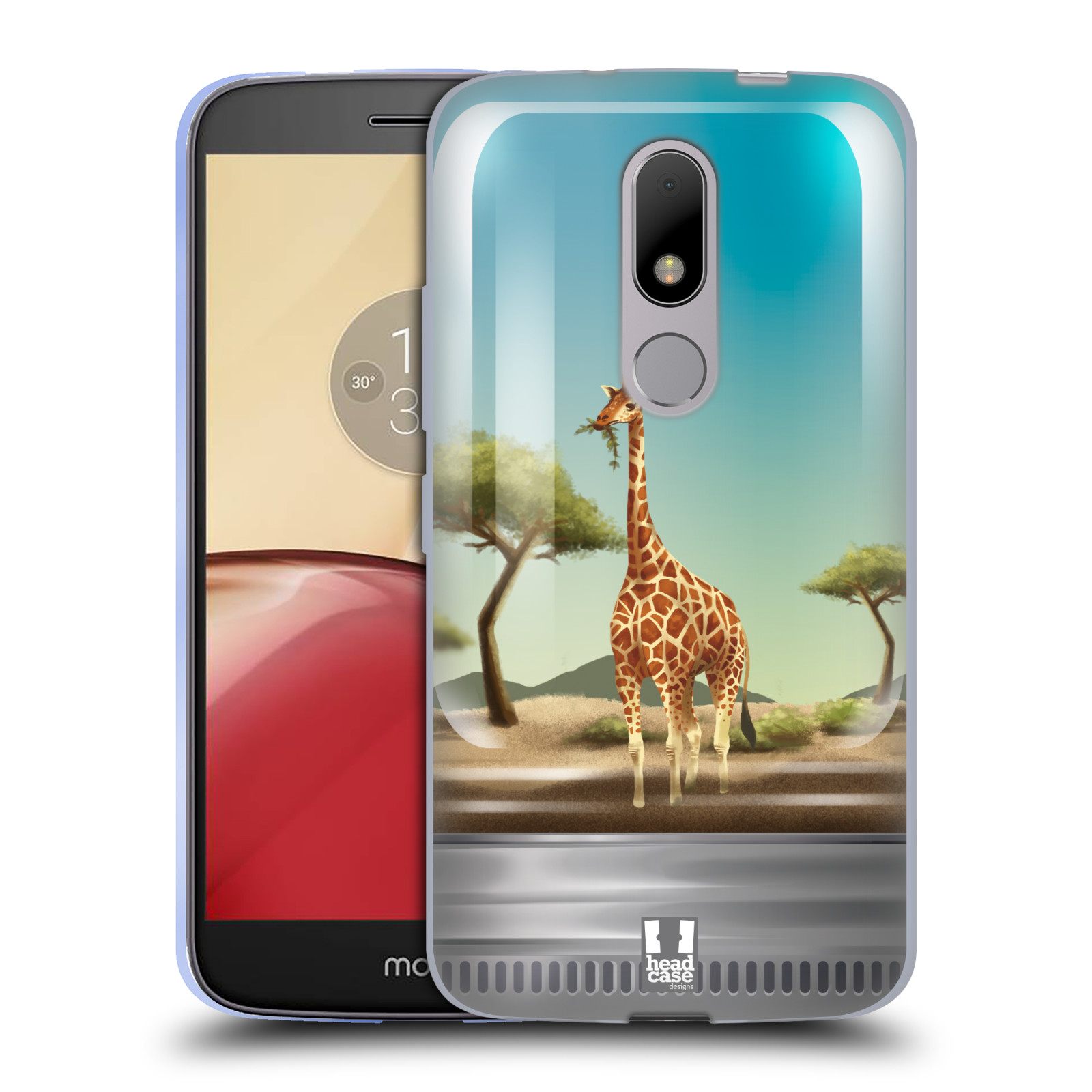 HEAD CASE silikonový obal na mobil Lenovo Moto M vzor Zvířátka v těžítku žirafa