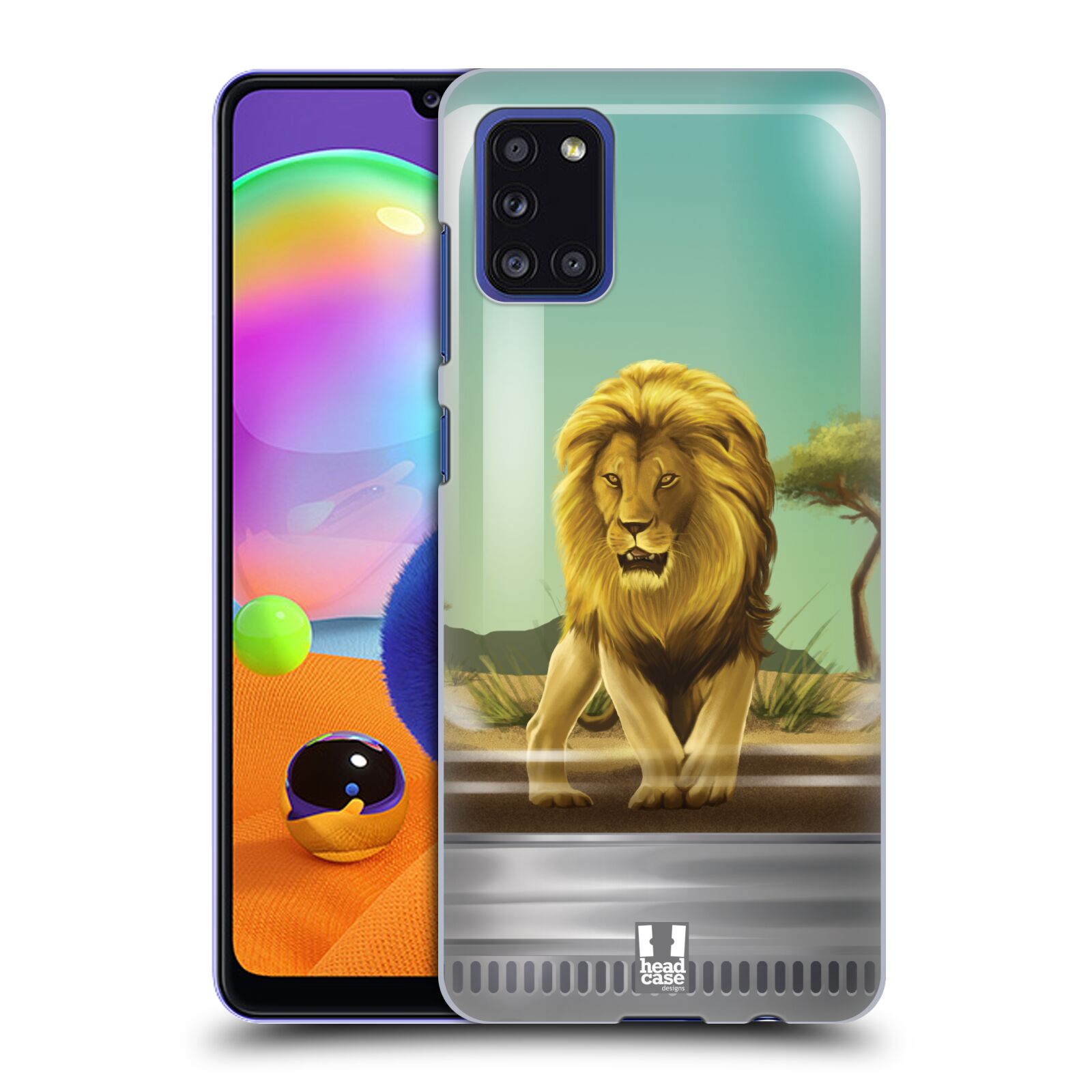 Zadní kryt na mobil Samsung Galaxy A31 vzor Zvířátka v těžítku lev