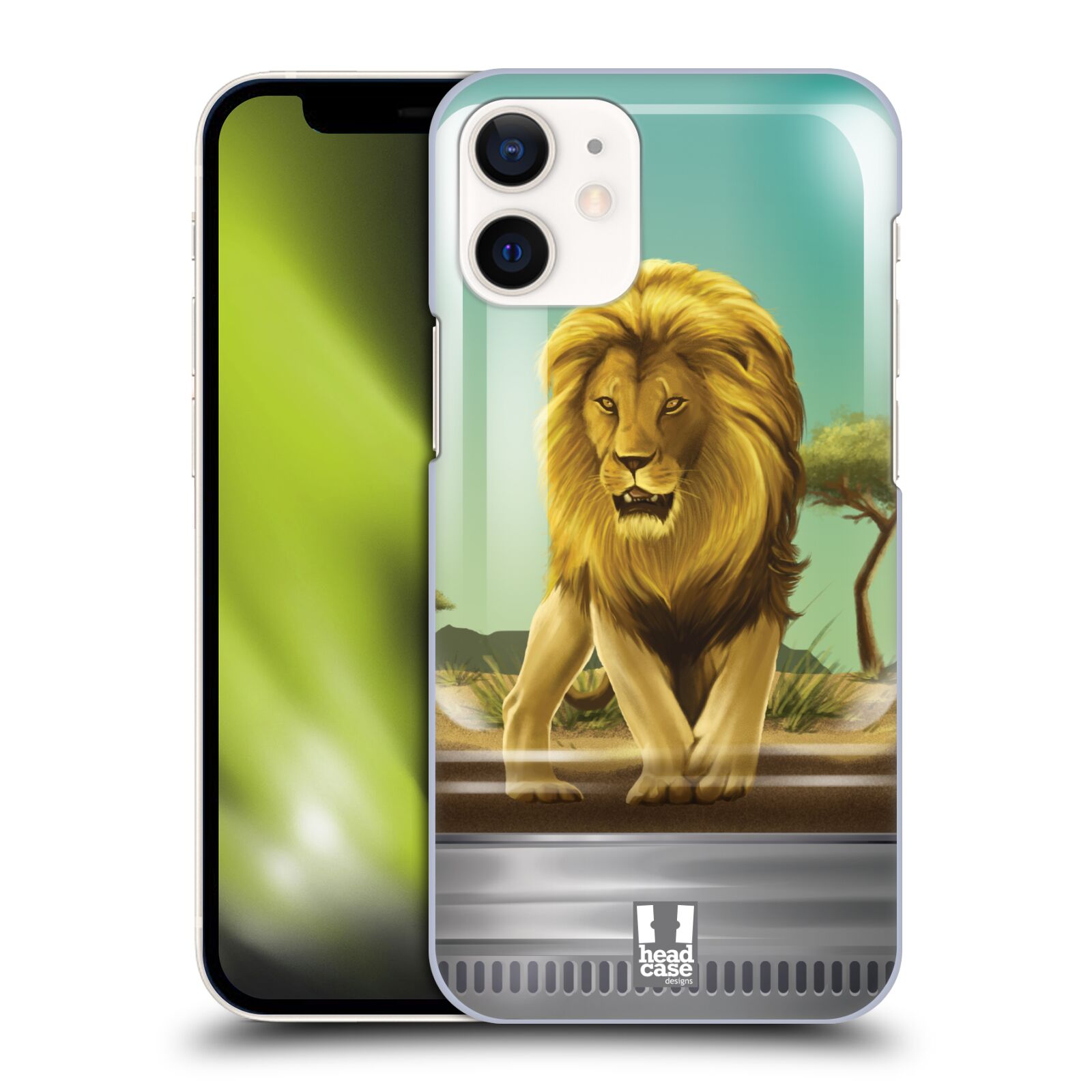 Plastový obal na mobil Apple Iphone 12 MINI vzor Zvířátka v těžítku lev