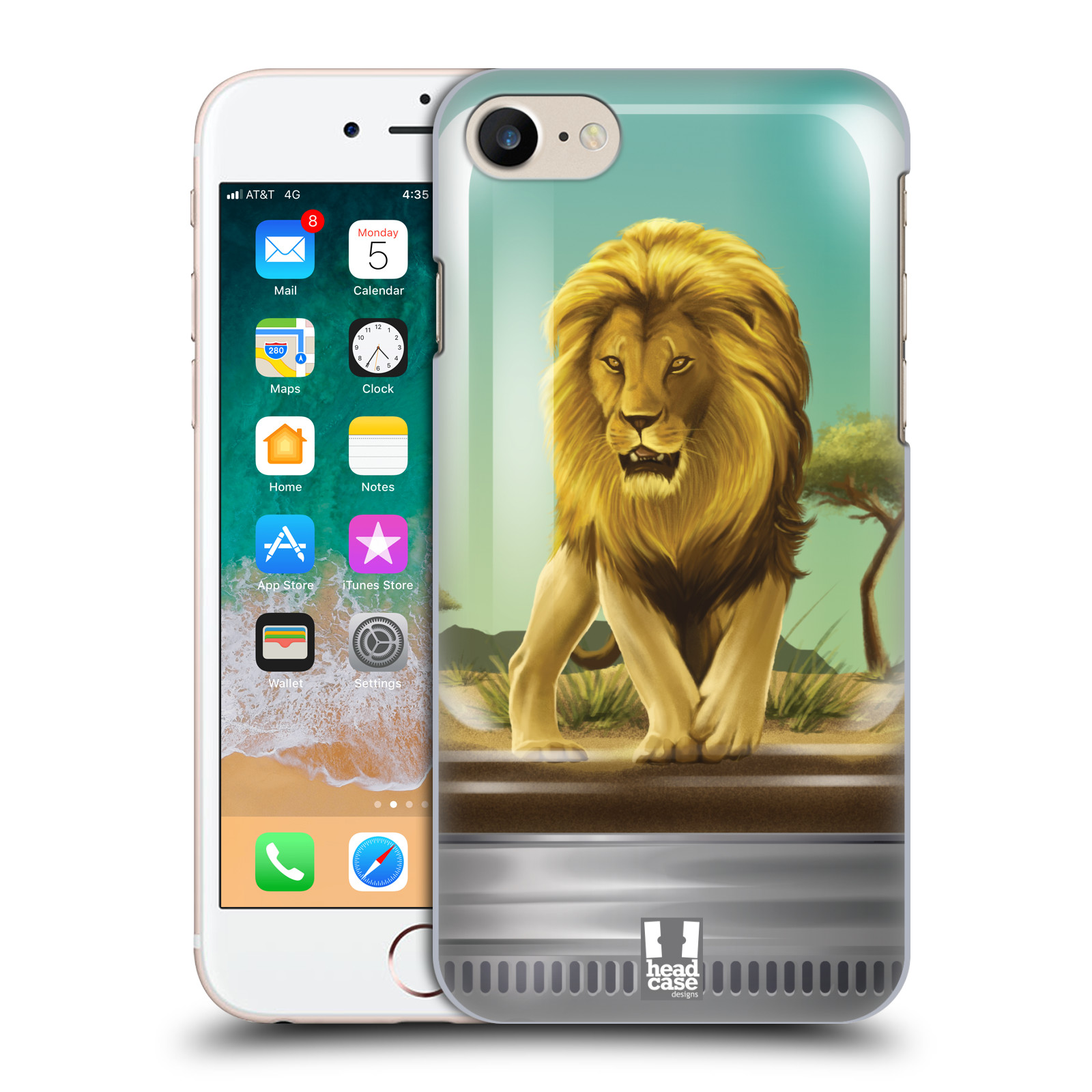 HEAD CASE plastový obal na mobil Apple Iphone 7 vzor Zvířátka v těžítku lev