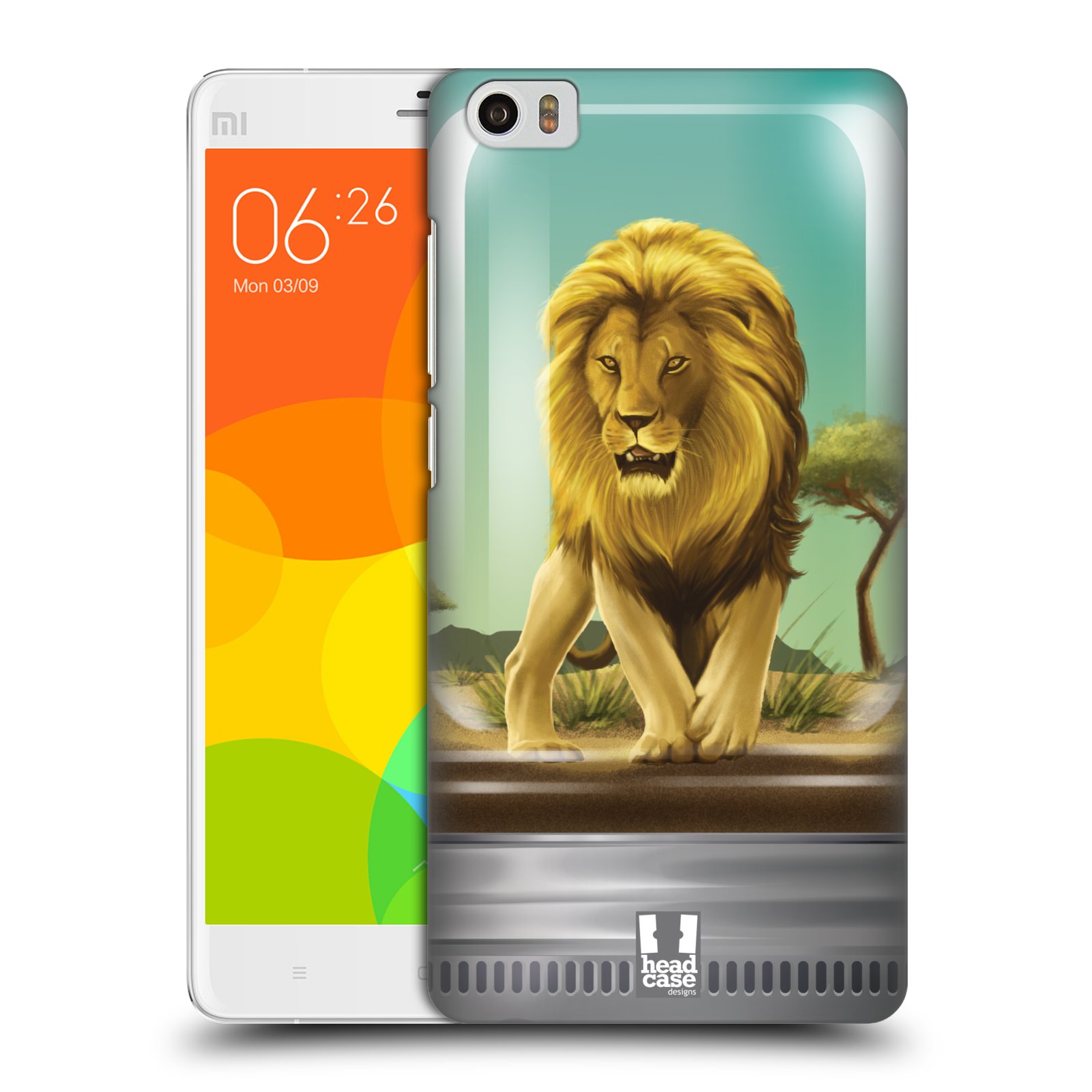 HEAD CASE pevný plastový obal na mobil XIAOMI Mi Note vzor Zvířátka v těžítku lev