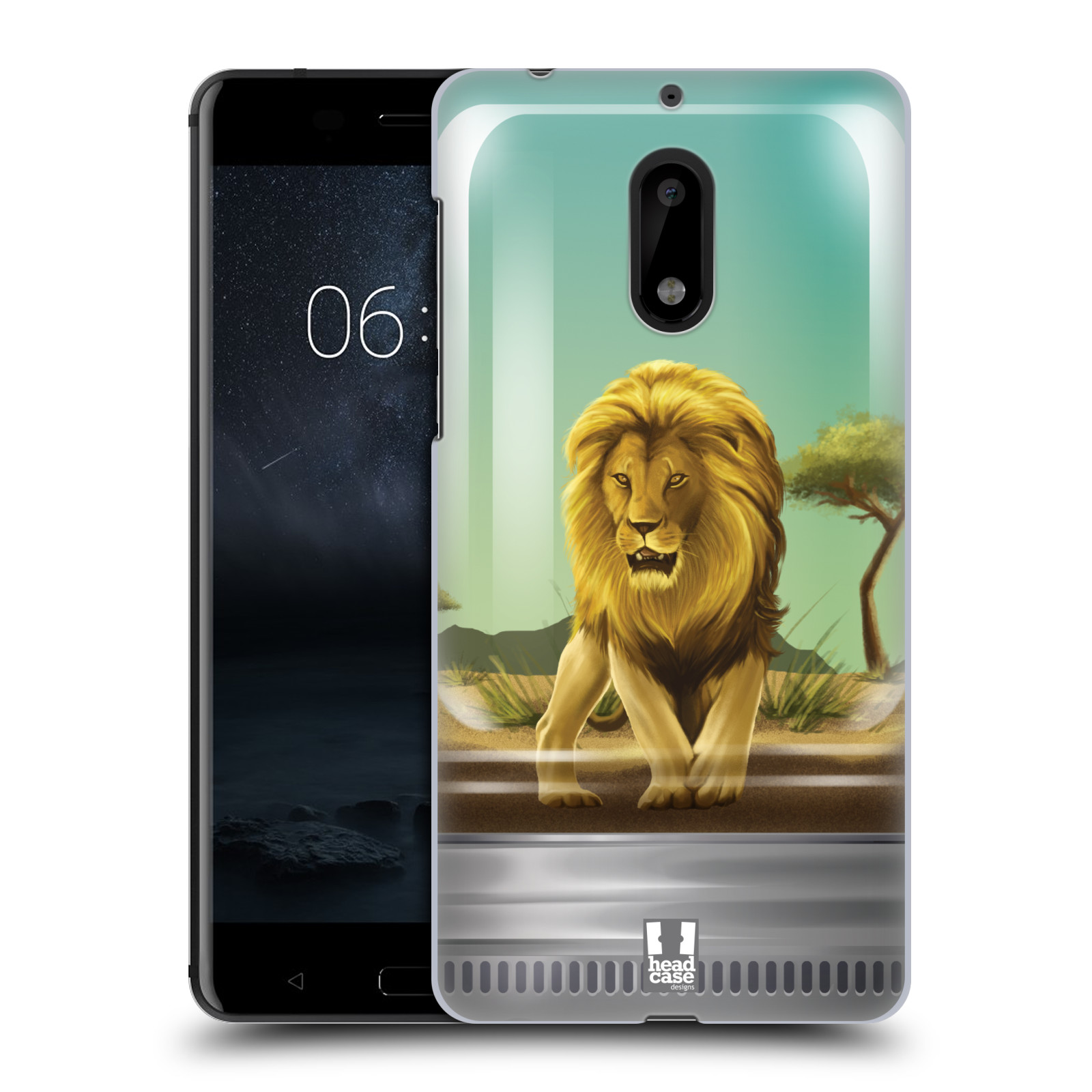 HEAD CASE plastový obal na mobil Nokia 6 vzor Zvířátka v těžítku lev