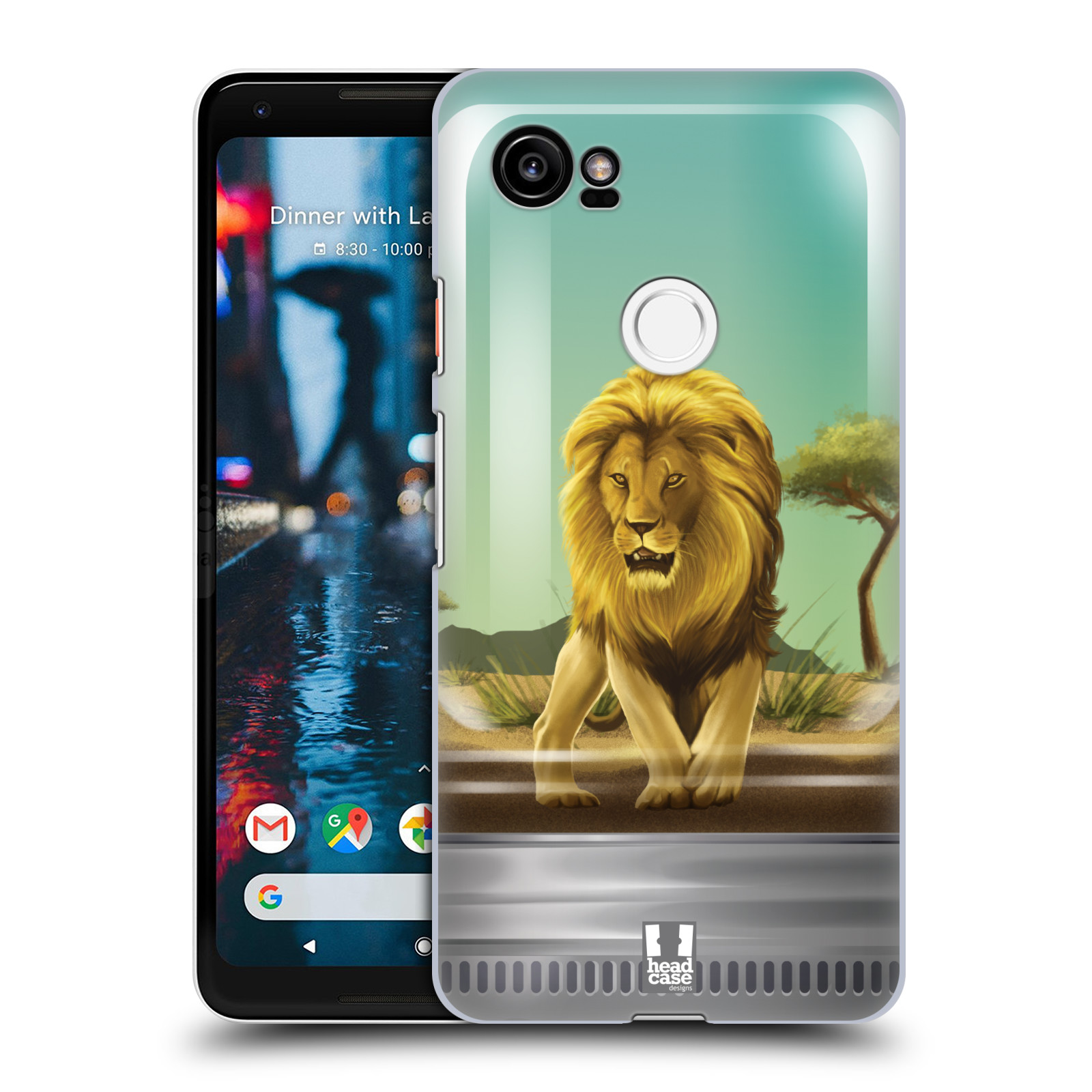 HEAD CASE plastový obal na mobil Google Pixel 2 XL vzor Zvířátka v těžítku lev