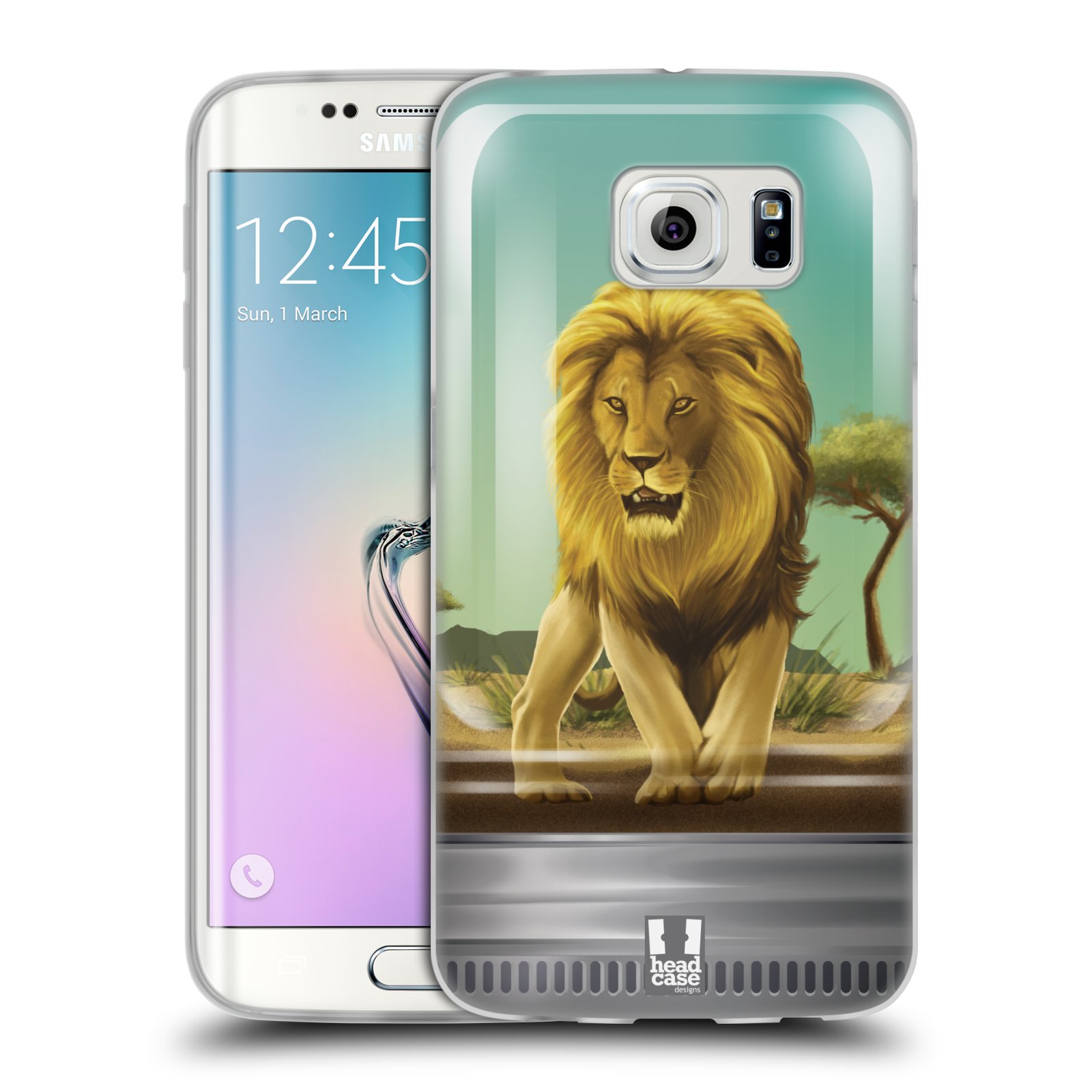 HEAD CASE silikonový obal na mobil Samsung Galaxy S6 EDGE vzor Zvířátka v těžítku lev