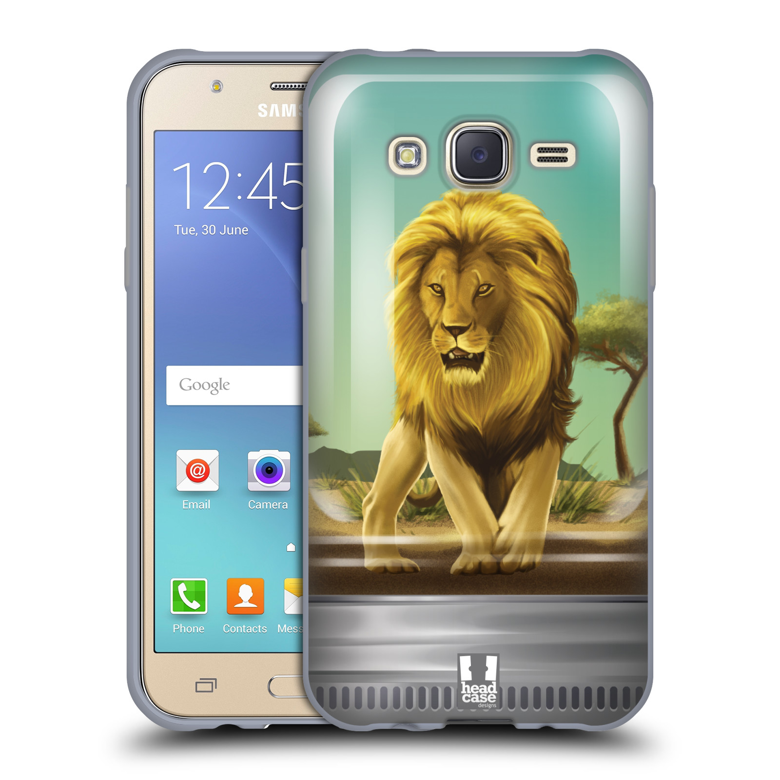 HEAD CASE silikonový obal na mobil Samsung Galaxy J5, J500, (J5 DUOS) vzor Zvířátka v těžítku lev