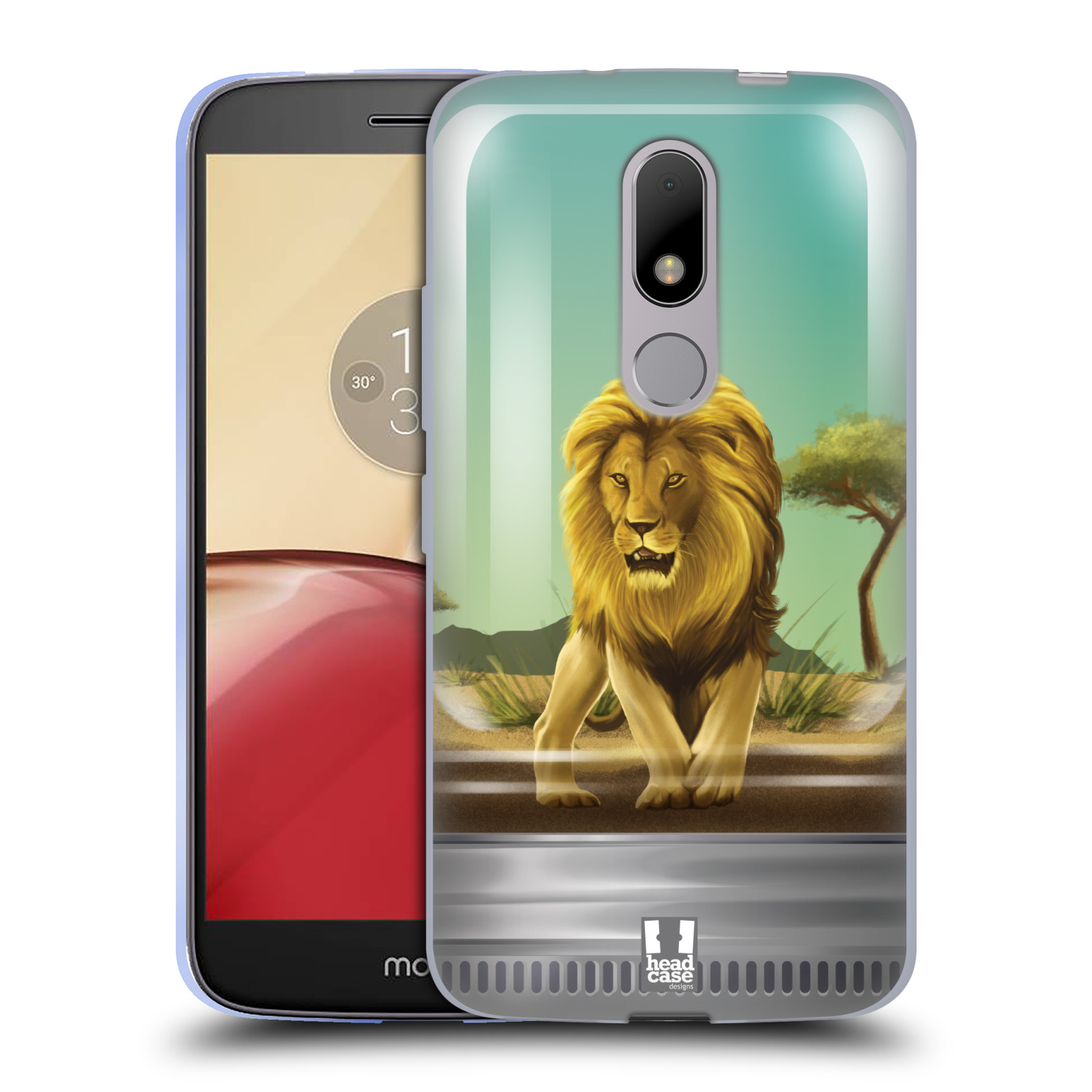 HEAD CASE silikonový obal na mobil Lenovo Moto M vzor Zvířátka v těžítku lev